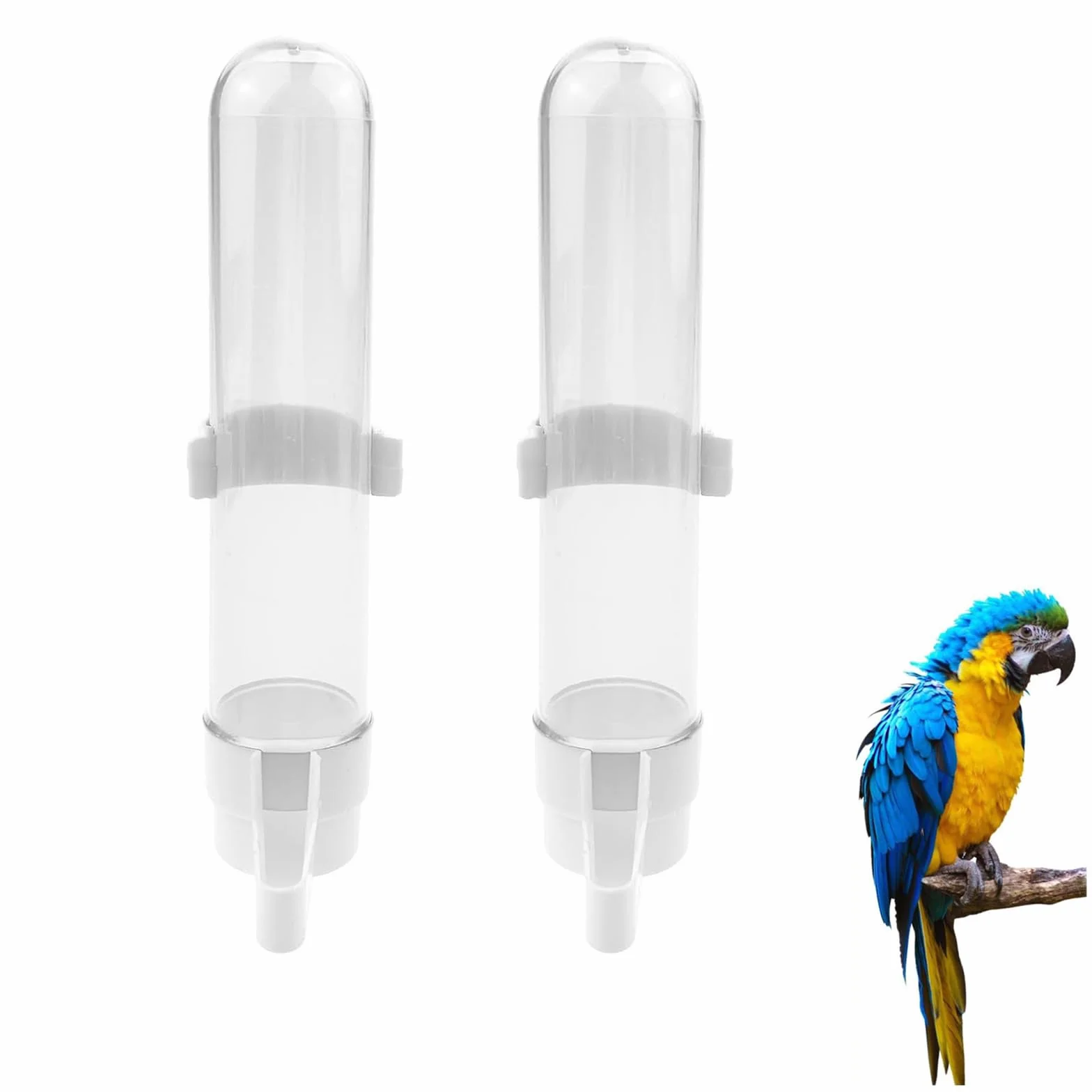 Abreuvoir Oiseaux Automatique 120ml Distributeur d'eau Transparent pour Cage Perruche Perroquet