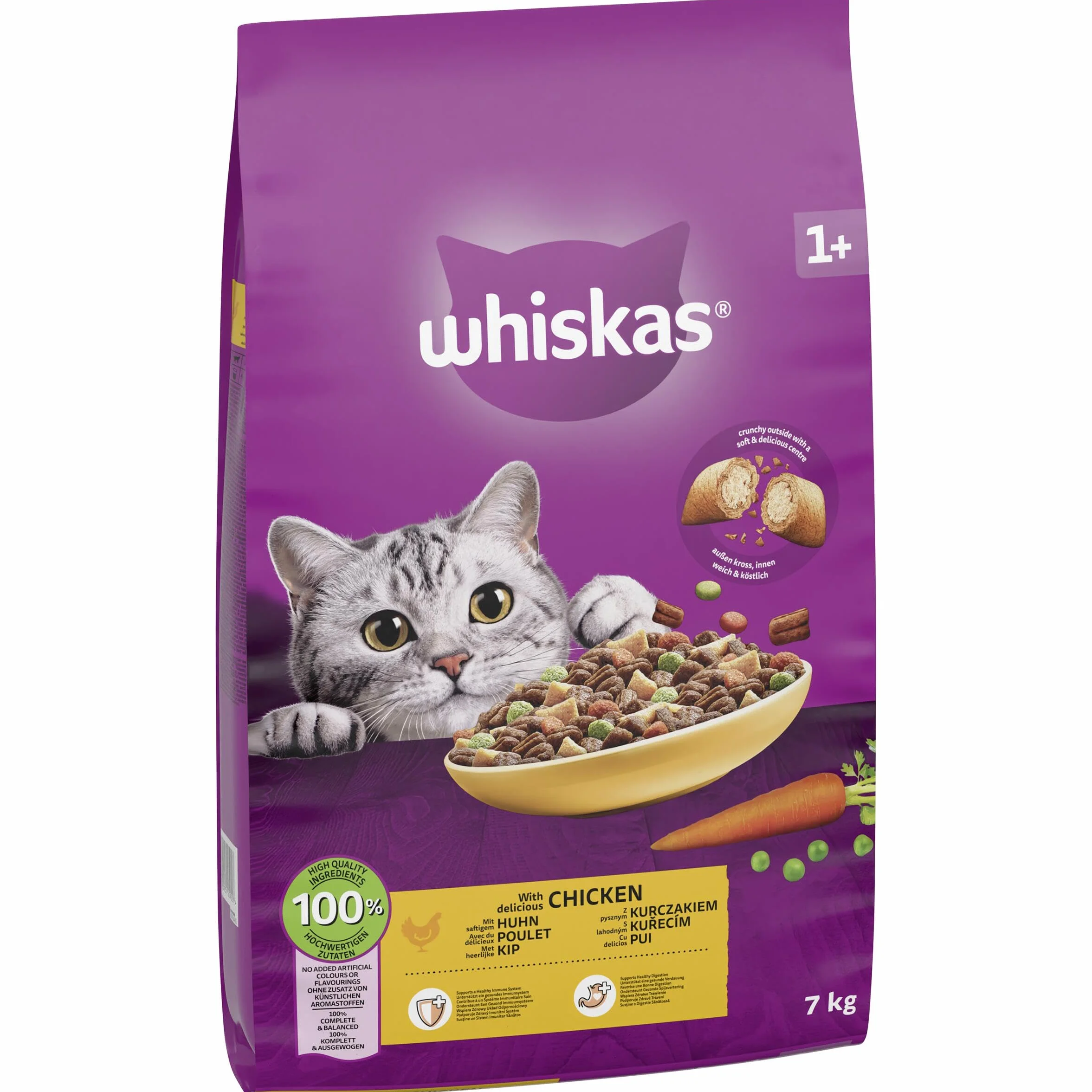WHISKAS Croquettes pour chat adulte 7 kg au poulet