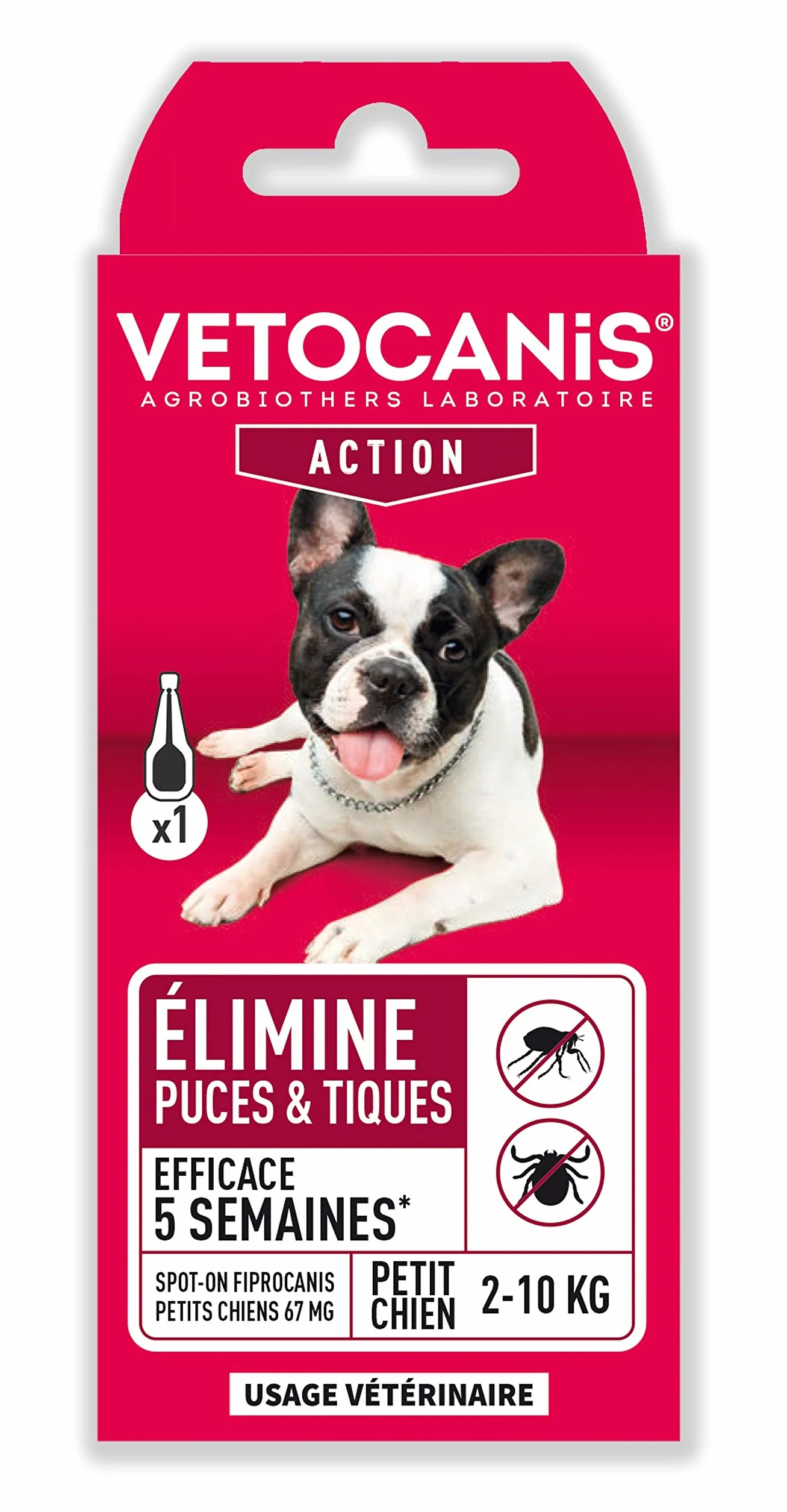 Vétocanis Fiprocanis Pipette Anti-Puces Anti-Tiques Chien 2-10 kg Antiparasitaire