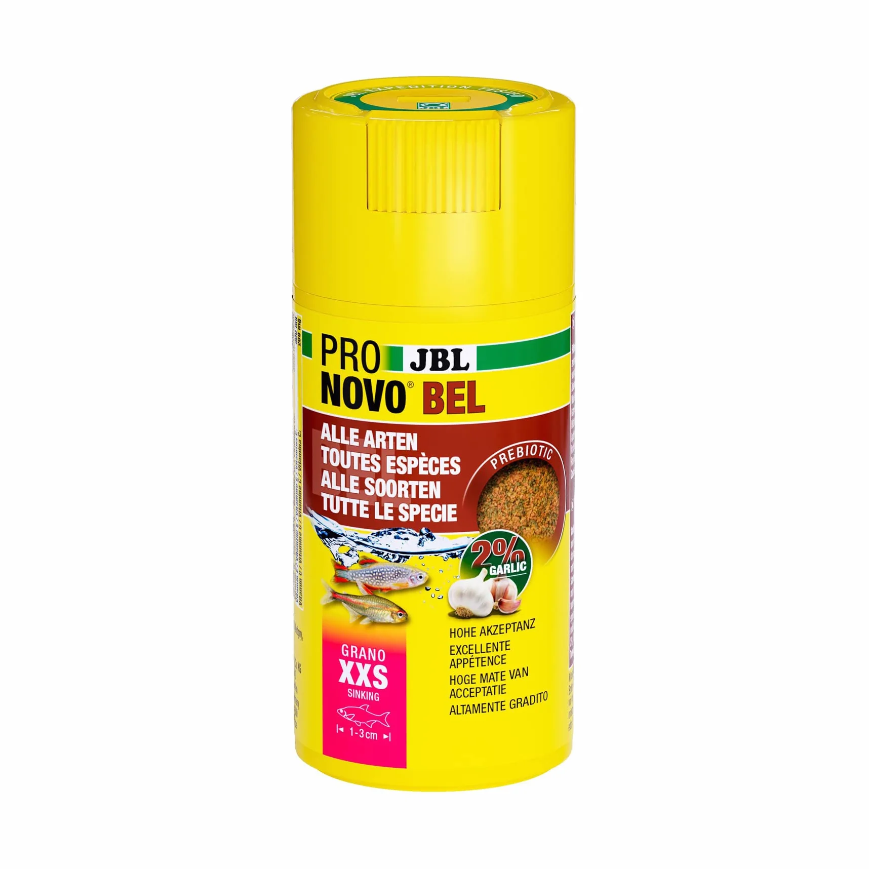 JBL PRONOVO BEL GRANO Aliment de Base pour Poissons d'Aquarium 1-3 cm Granulés Doseur à clic XXS 100 ml