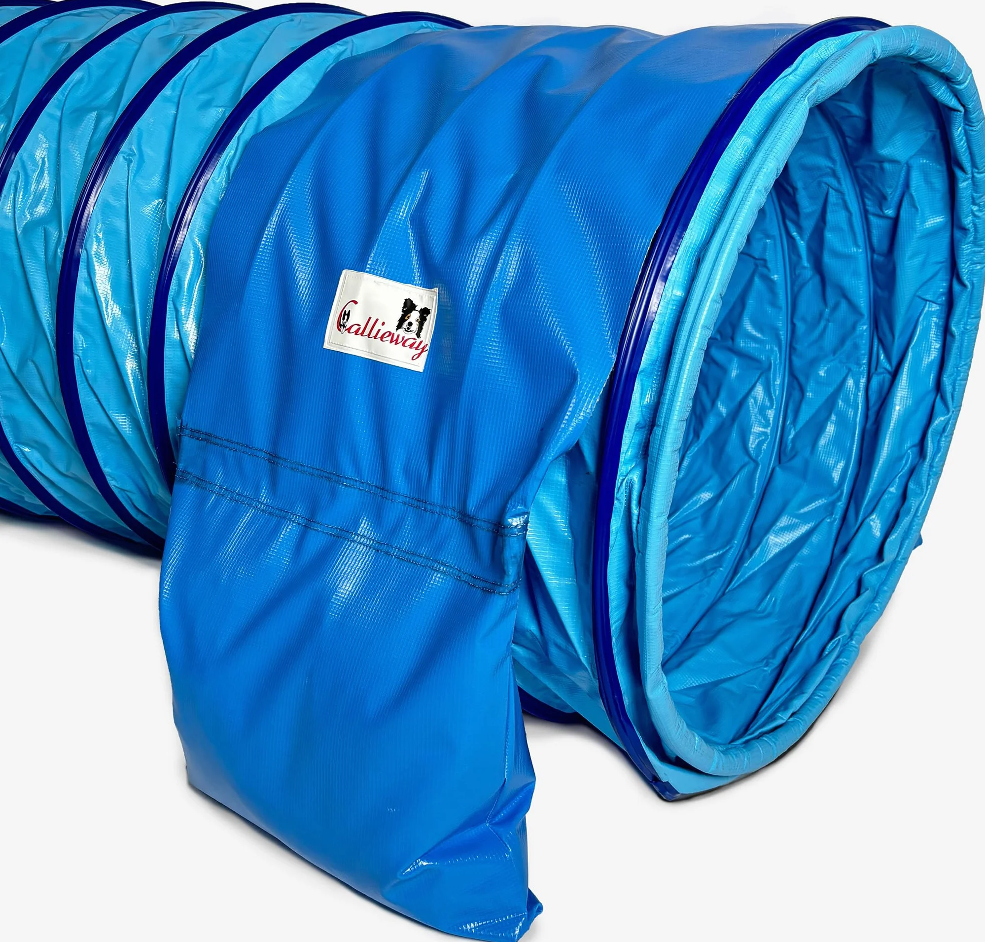 Tunnel d'agility pour chien Callieway® Profi 4m Bleu ciel-Cyan