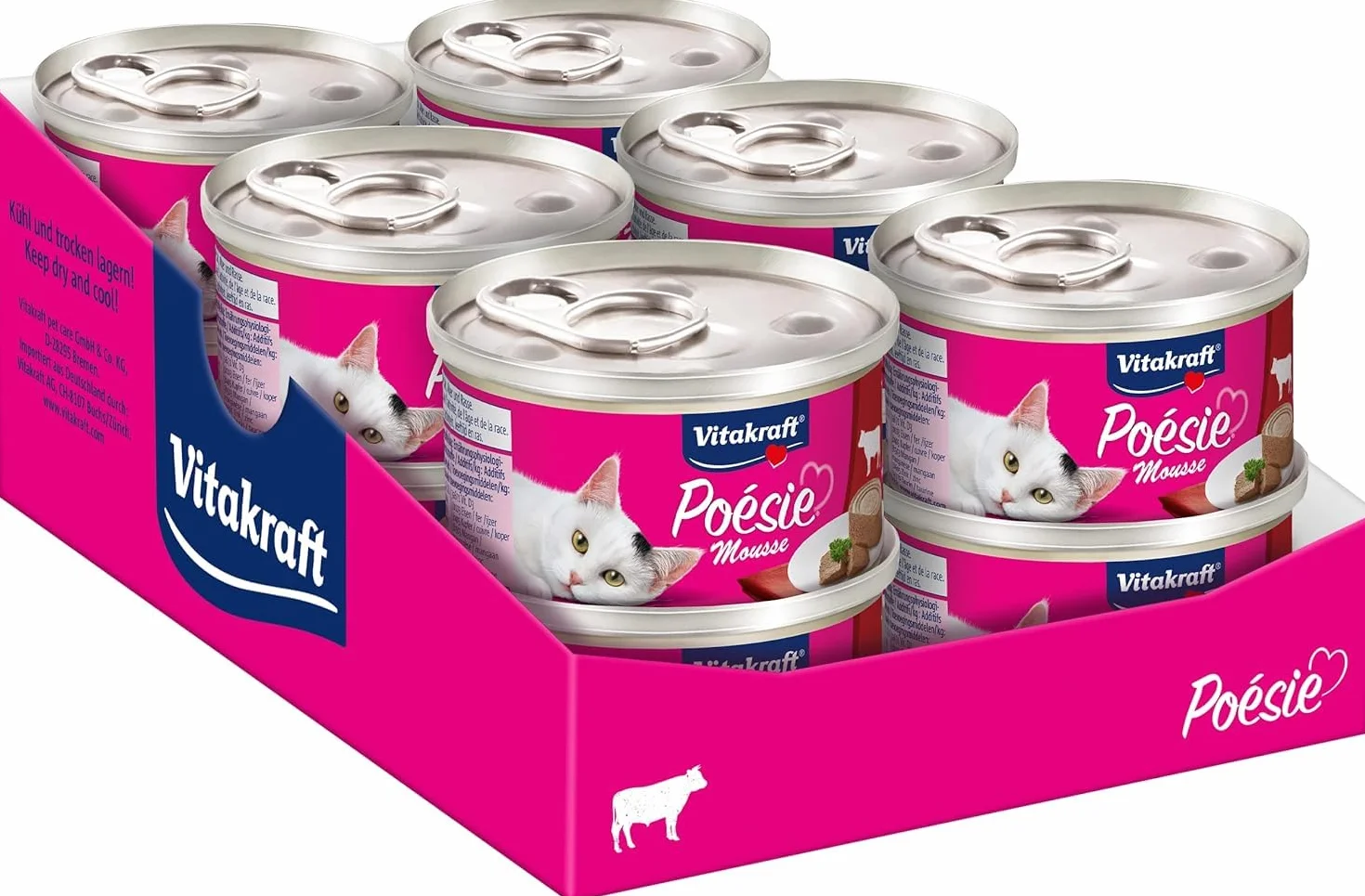 Vitakraft Poésie Mousse pâtée humide pour chats au bœuf sans céréales 12x85g