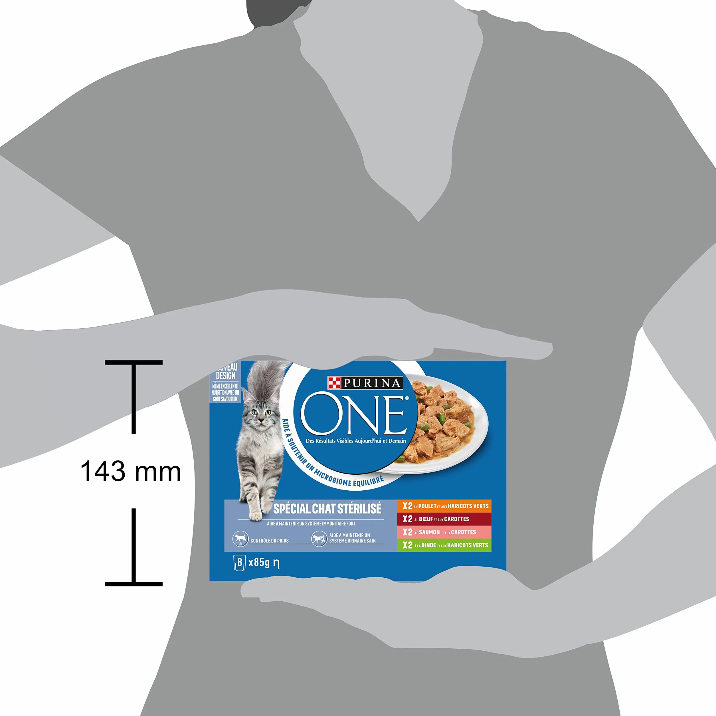 PURINA ONE BIFENSIS Chat Adulte Stérilisé Sachets Fraîcheur Poulet Bœuf Saumon Dinde Lot de 10 (8 x 85g)