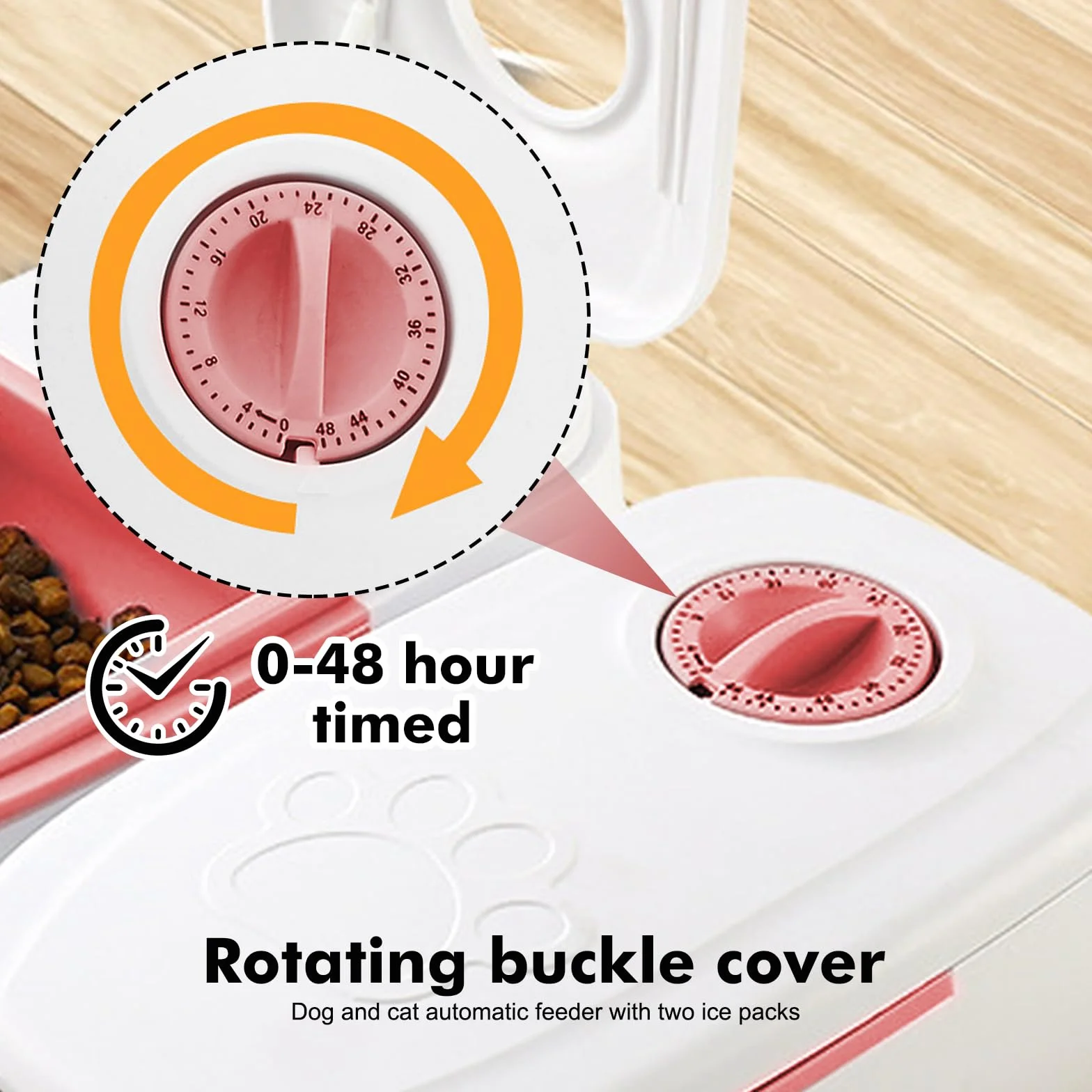 Distributeur automatique de nourriture humide pour chat 2 repas minuterie 48 heures 700 ml pour chats et petits chiens nourriture humide et sèche