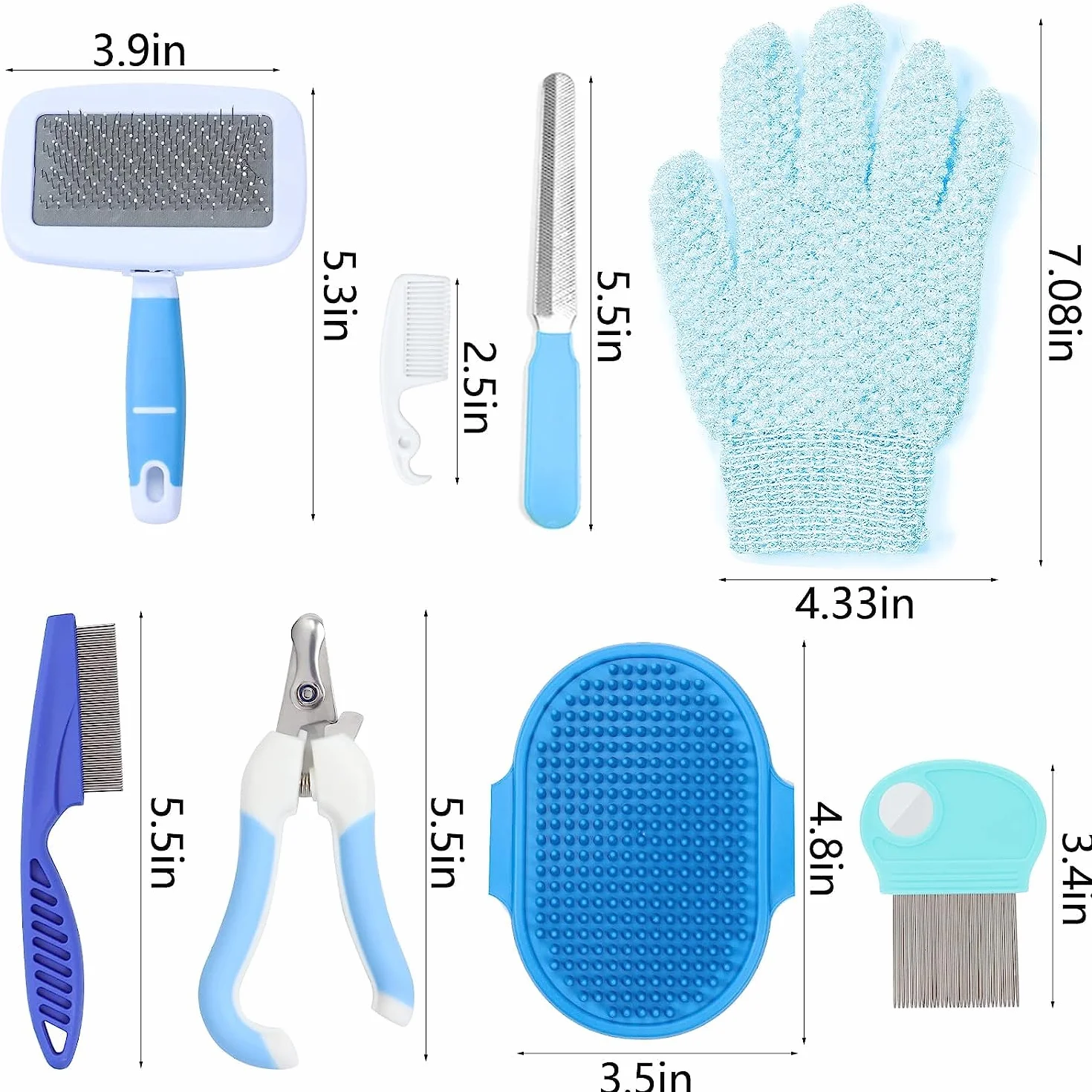 Kit d'entretien pour lapins coupe-ongles tondeuse épilateur lime peigne à puces shampoing brosse multifonction
