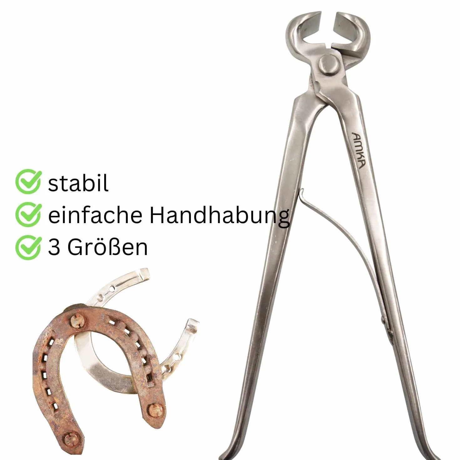 AMKA Pince coupe-sabot avec ressort en acier inoxydable 3 longueurs