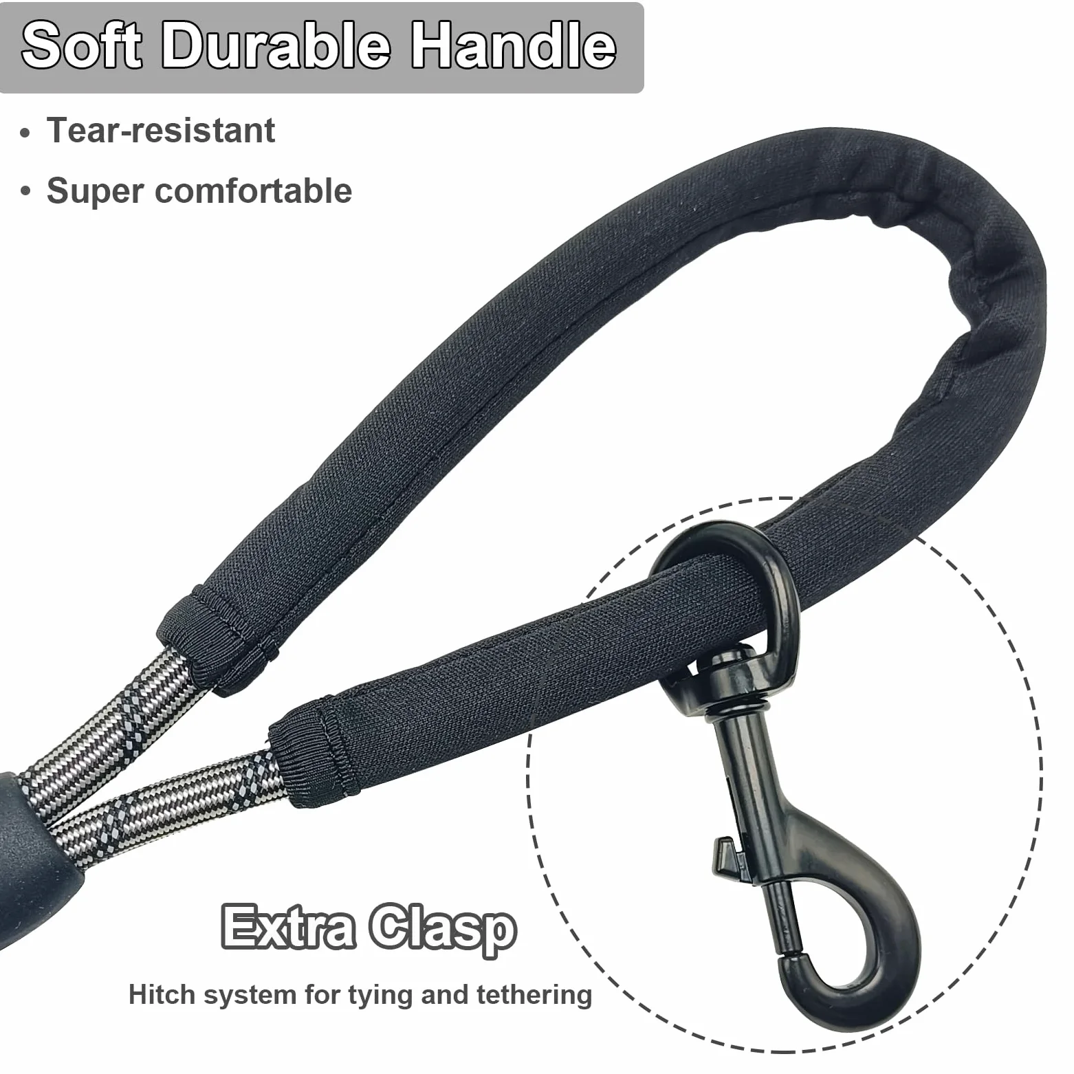 BTINESFUL Longue laisse de dressage pour chien, 3/4,8/6,8/9,1/15,2 m, laisse de dressage pour chien avec poignée souple, laisse réfléchissante et résistante pour chiens de taille moyenne et grande