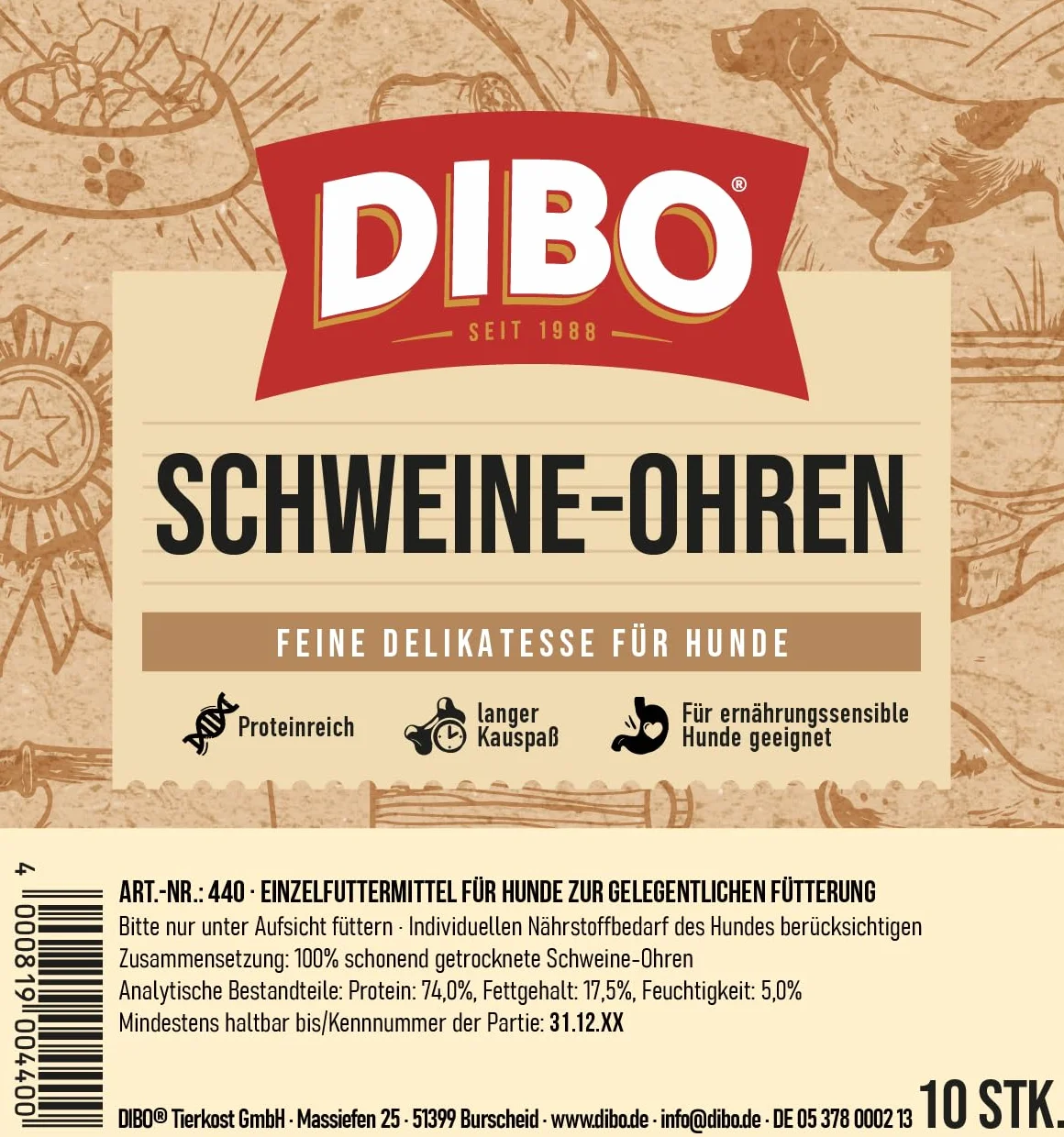 DIBO Lot de 10 Friandises Naturelles pour Chien sans Produits Chimiques