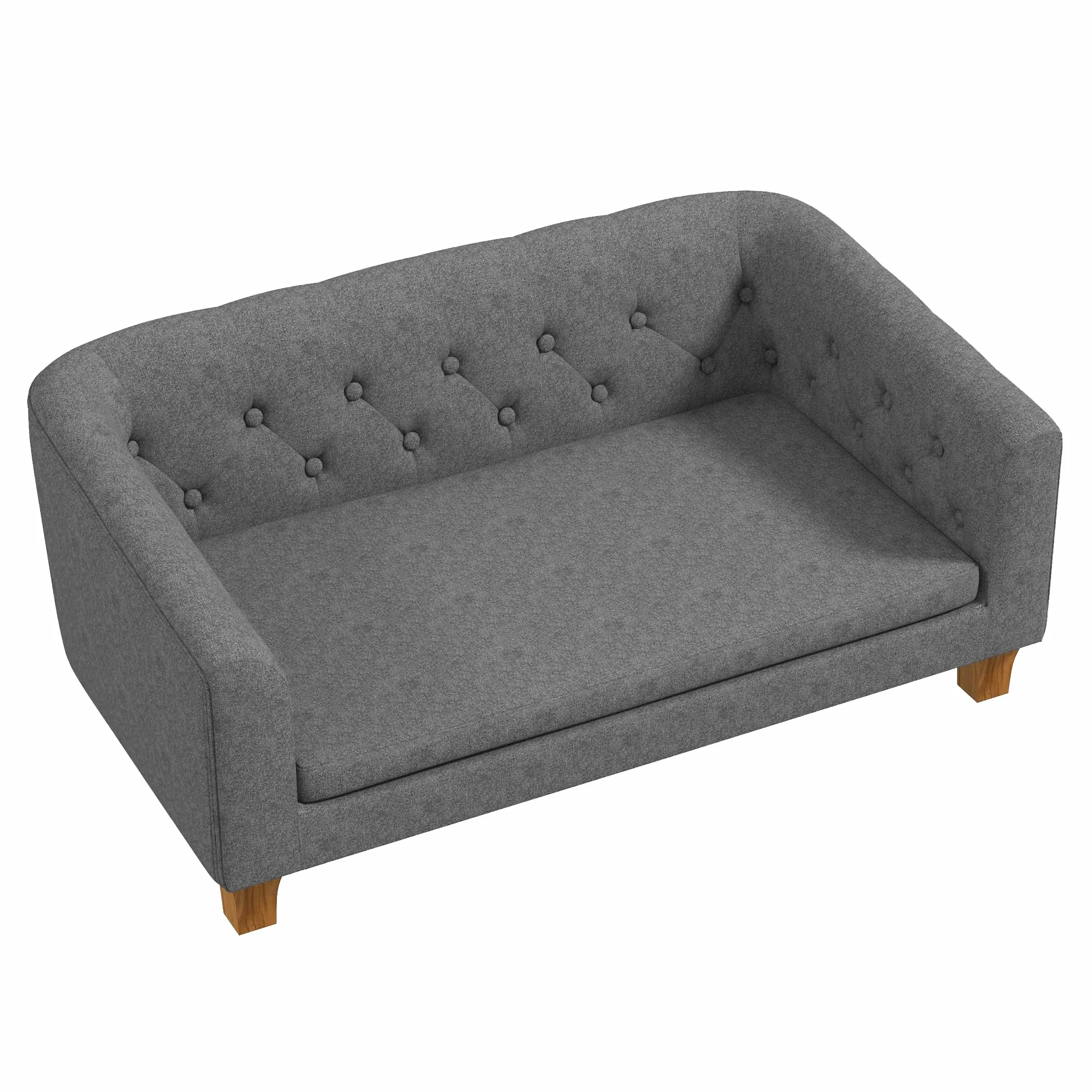 PawHut Canapé pour Chien et Chat surélevé, Coussin Doux Amovible, 96 x 60 x 42 cm, Gris