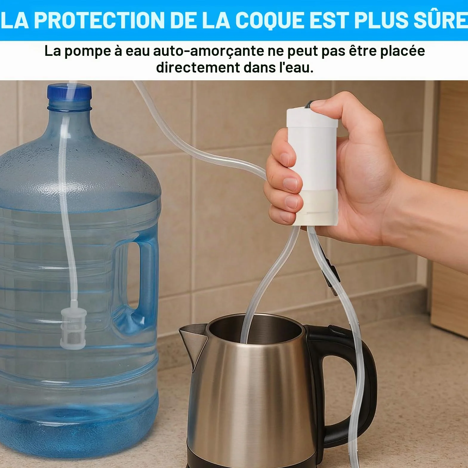 HENGBIRD Pompe à eau USB Mini DC Auto-amorçante 5 V Silencieuse avec Tuyau PVC 1 m & Filtre en Pierre, Pompe de Circulation Portable pour Aquarium