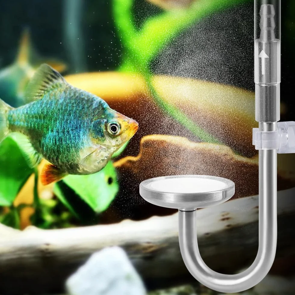 Atomiseur de CO2 en Acier Inoxydable pour Aquarium 4/6 mm avec Clapet Anti-retour