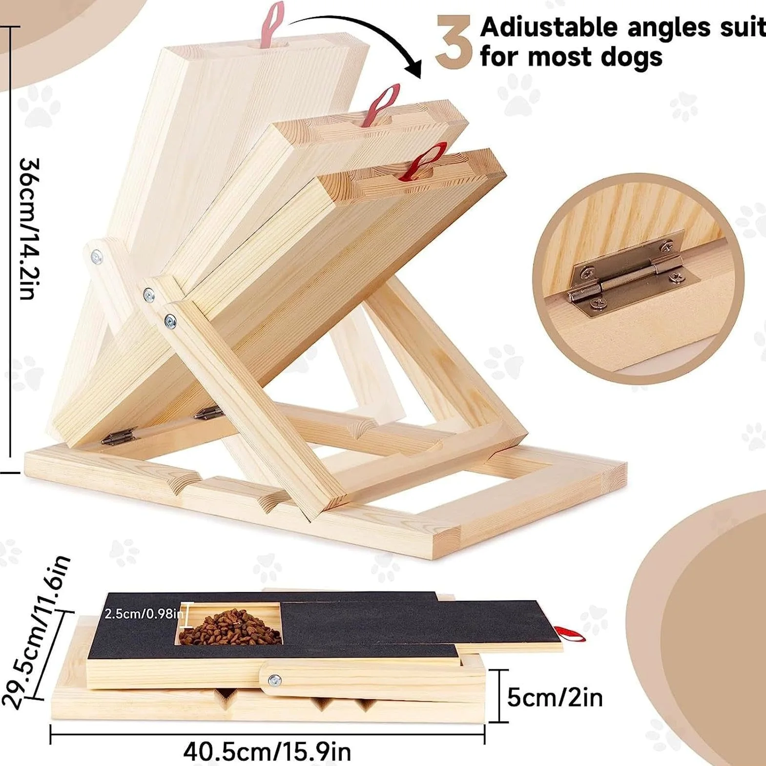Accessoire de Grattage pour les Chiens Lime de Ponçage Réglable | Planche de limage des griffes pour chien avec tiroir à pour Coin Chambre Appartement Entrée Maison Salon