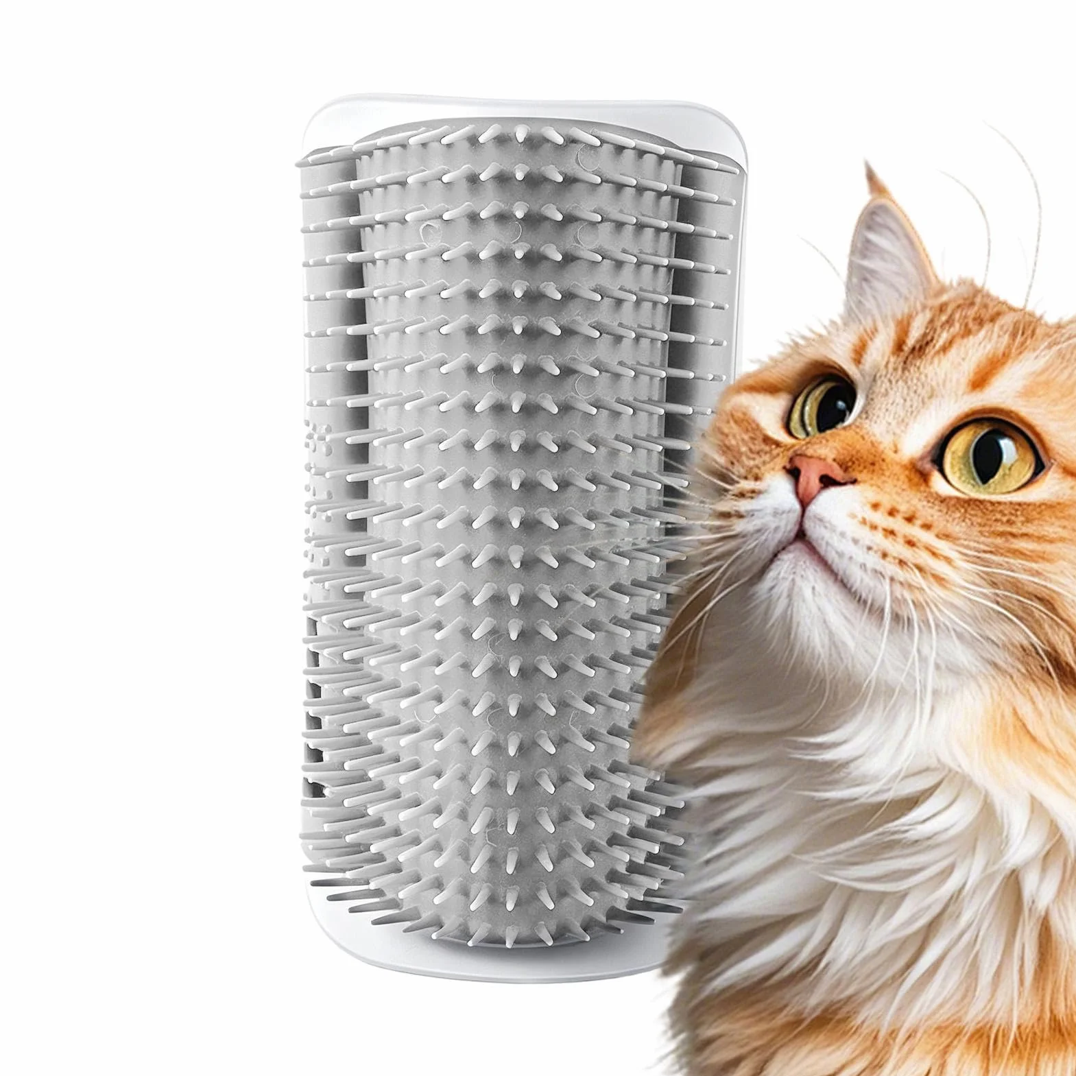 Brosse de toilettage automatique pour chat, ensemble mural d'angle, système de peigne de massage anti-stress