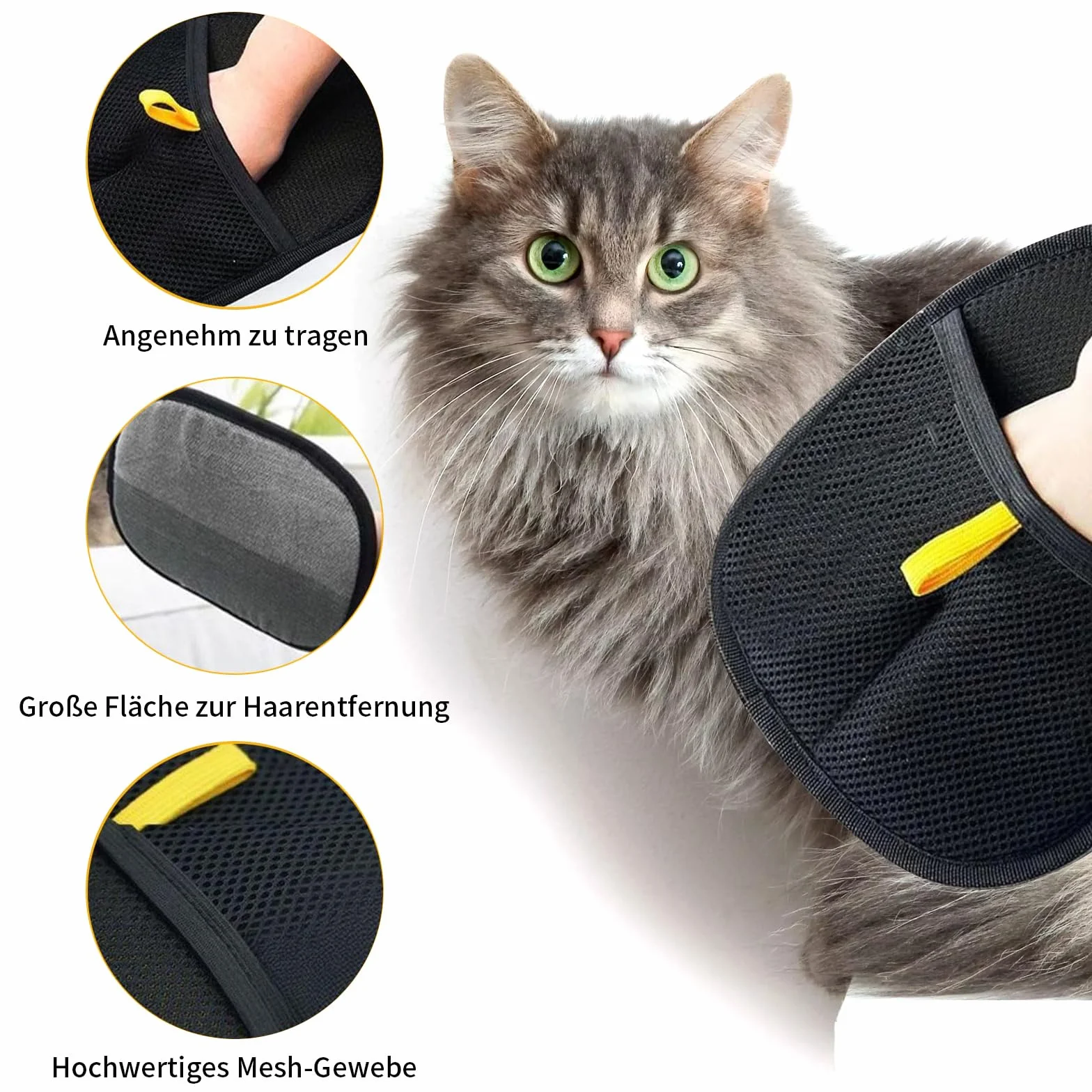 Mayoii Gants de toilettage pour Chat Brosse magnétique Antistatique pour Poils d'animaux Respirant Lavable