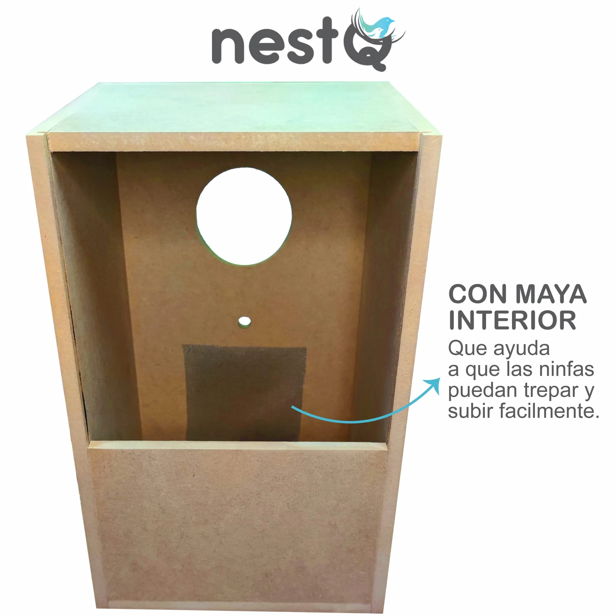 Nichoir pour nymphes en bois 30 x 21,5 x 20,5 cm Taille M vertical pour oiseaux