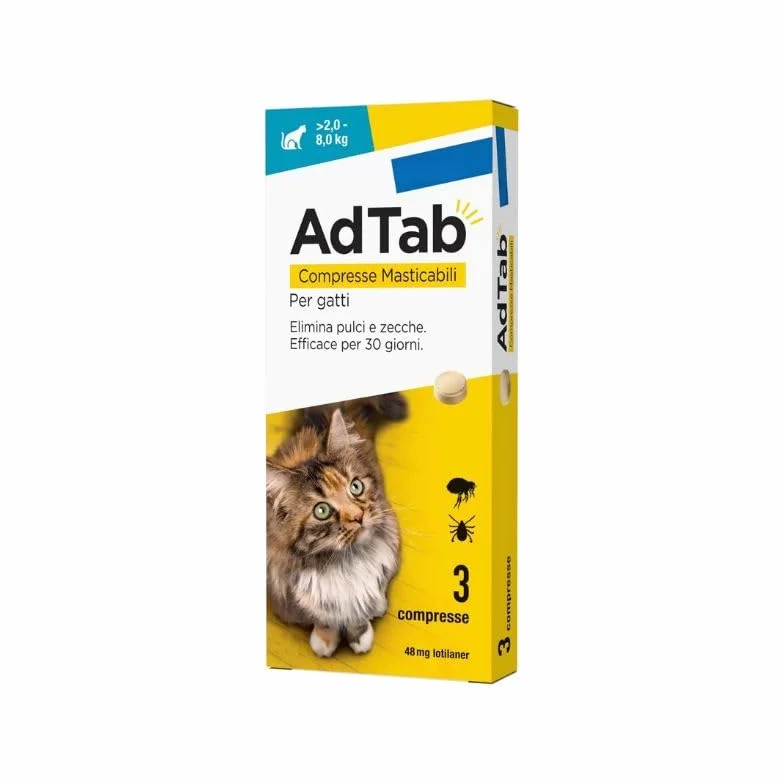 Ad Tab 3 Comprimés Antiparasitaire Chat (2-8kg)