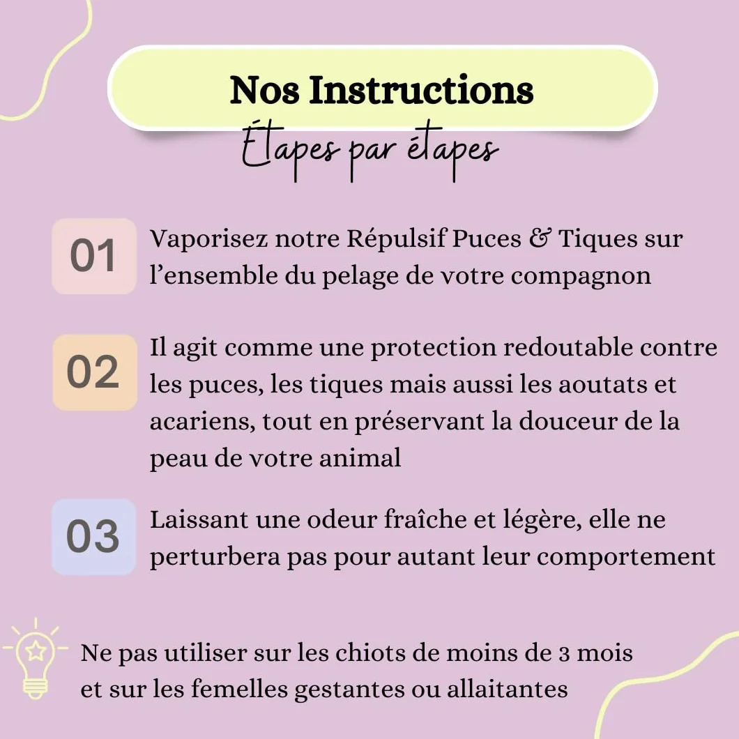Spray Répulsif anti-Puces & Tiques Chiens & Chats Huiles Essentielles Bio 100% Français