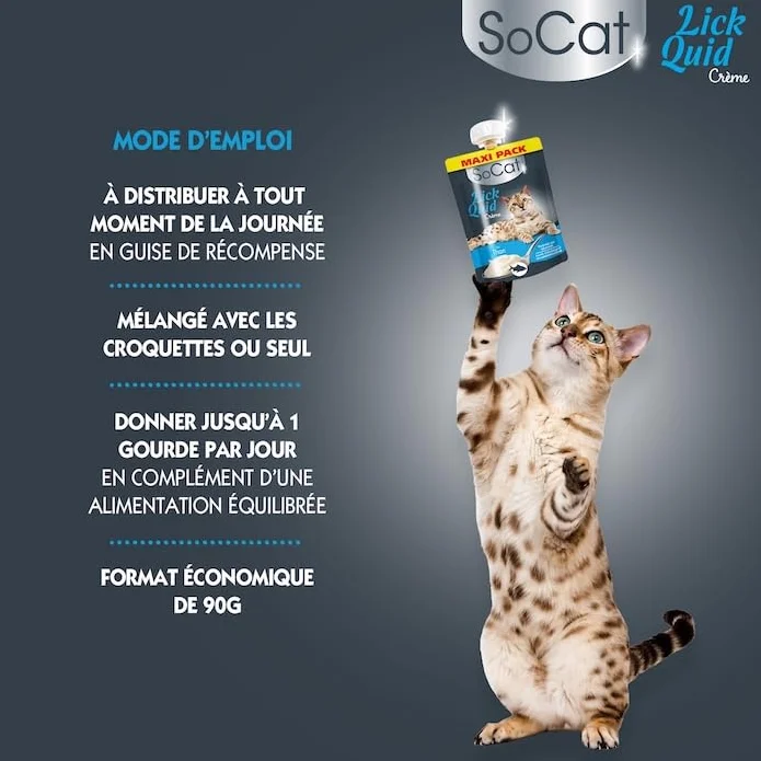 Riga - Socat Lick Quid - Friandises pour Chat - Snack Humide Au Thon - Crème A Lécher - Riche en Protéines - sans Céréales - Faible en Graisses - Récompense Idéale - Maxi Pack - 90 g