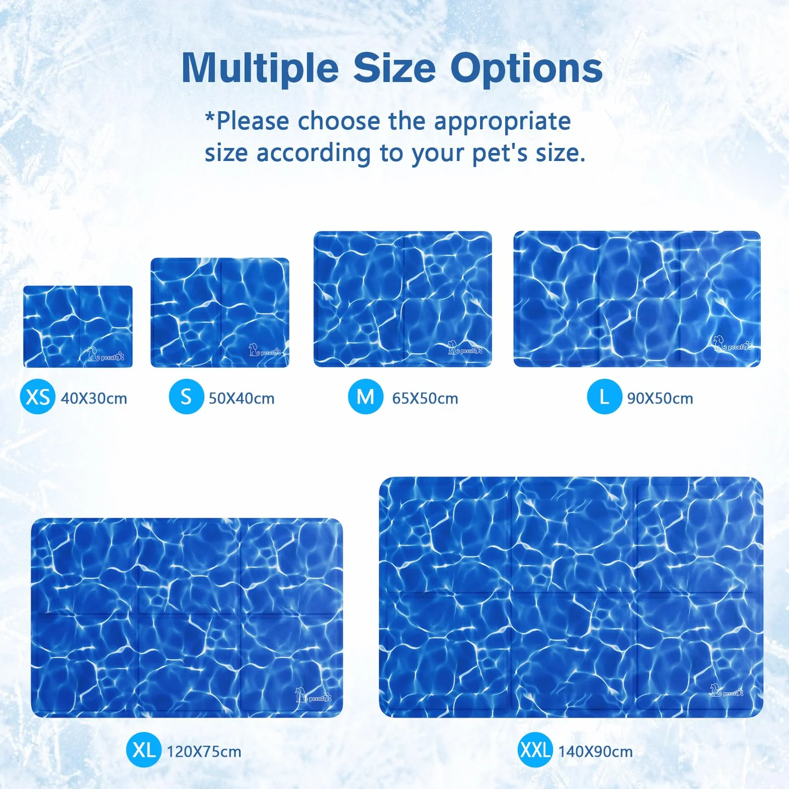 Tapis rafraîchissant pour chien et chat 120 x 75 cm, coussin auto-refroidissant en gel non toxique