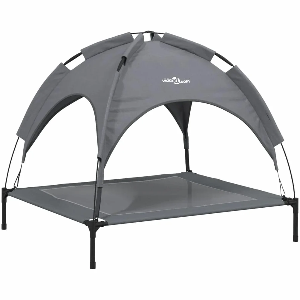 Lit pour Chien avec auvent Anthracite Tissu Oxford et Acier Articles pour Animaux de Compagnie Anthracite,172598