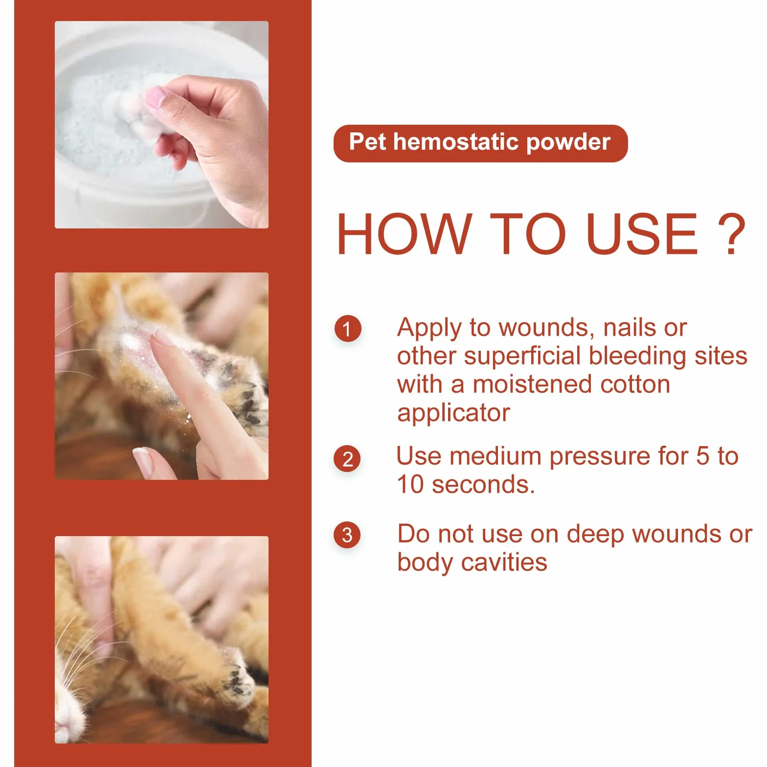 Poudre styptique médicamenteuse 50 g pour chiens chats soins de la peau