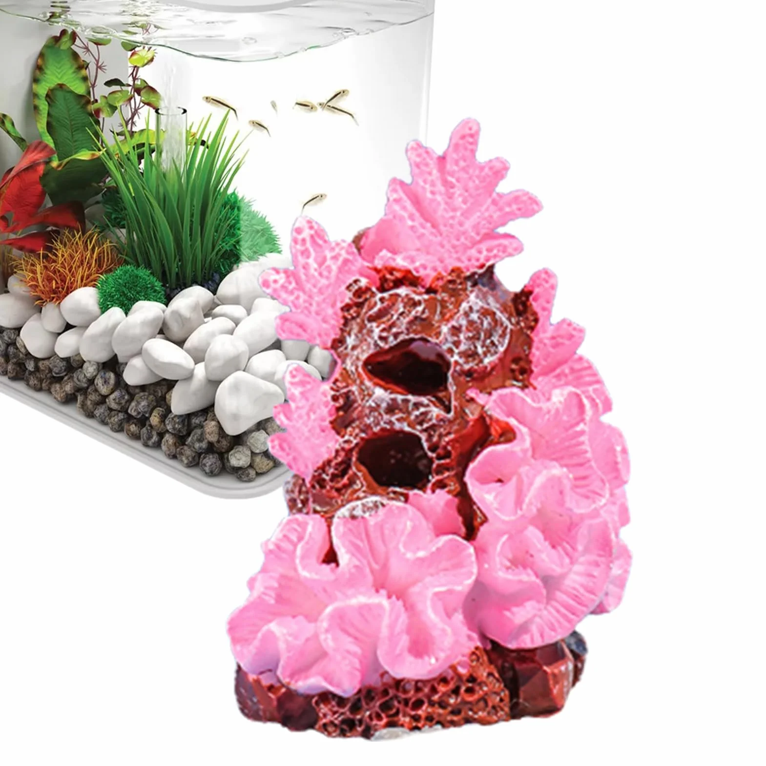 Corail Artificiel Minuscule pour Aquarium – Décoration Paysagère pour Terrarium et Bureau