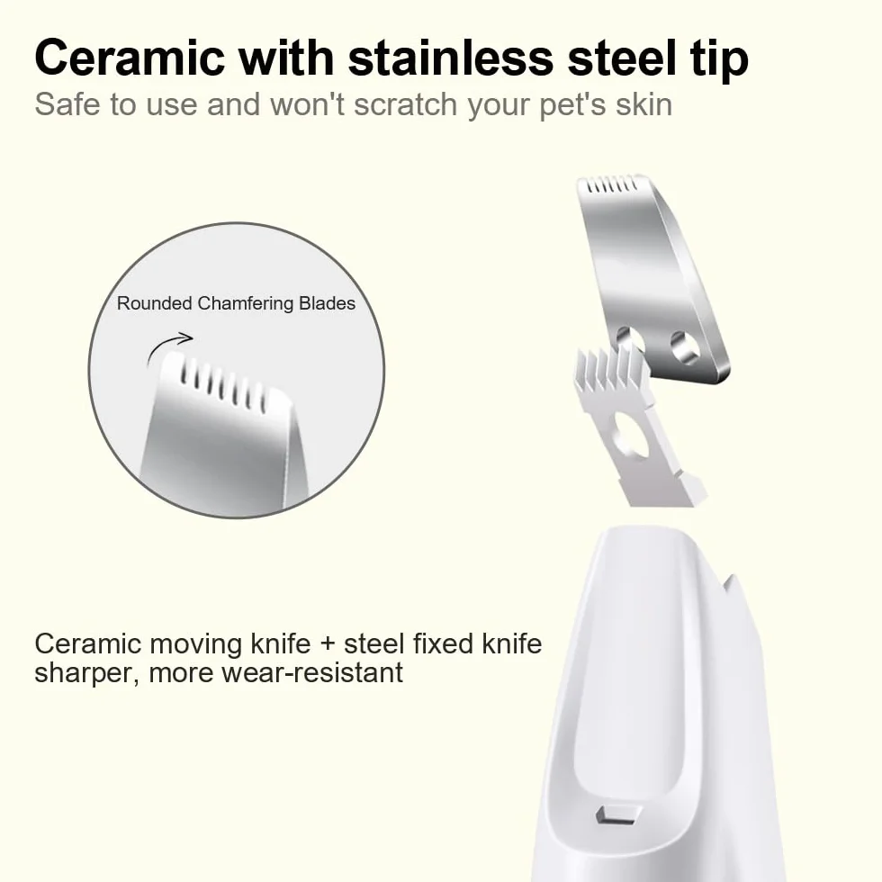 Tondeuse électrique Chien Faible Bruit Lumière LED Rasoir Chat étanche USB