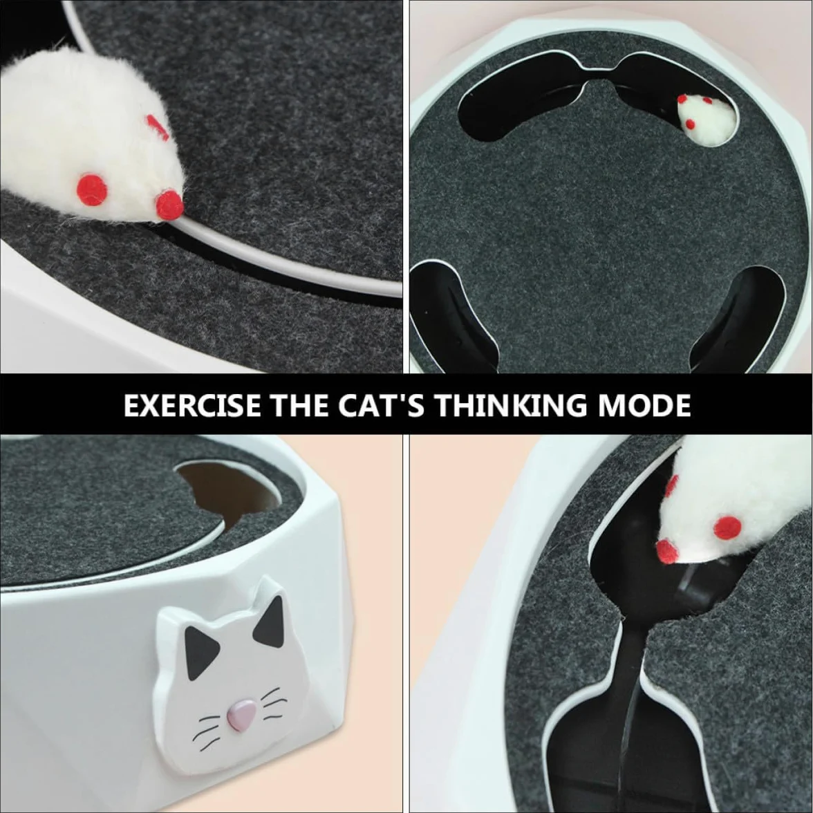 ERINGOGO Souris Électronique Interactive pour Chat Portable en Abs Piles 3 X AA, Électrique Automatique pour Exercice et Jeu de Cache-Cache