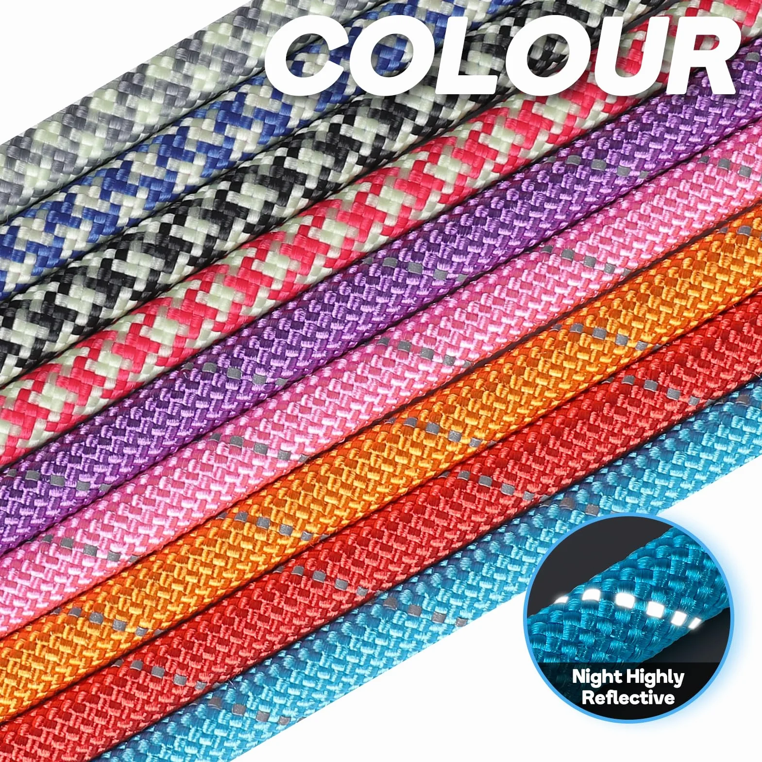 Grand Line Laisse Lasso pour Chien 150 cm Coulissante Dressage Frein Réfléchissant Etrangleur Chiot Petits Moyens Grands Chiens 14mm Rouge