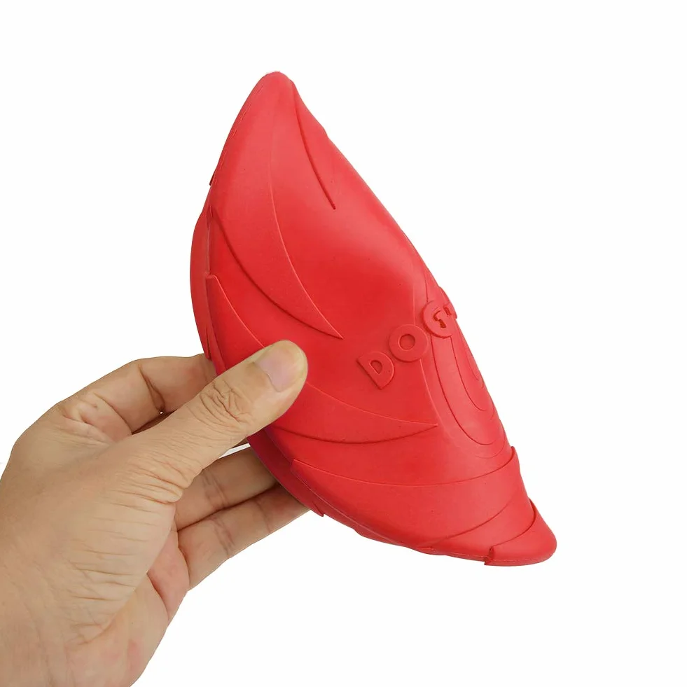 Lot de 2 Disques Volants pour Chien en Caoutchouc Naturel 18 cm Terre et Eau Vert Rouge