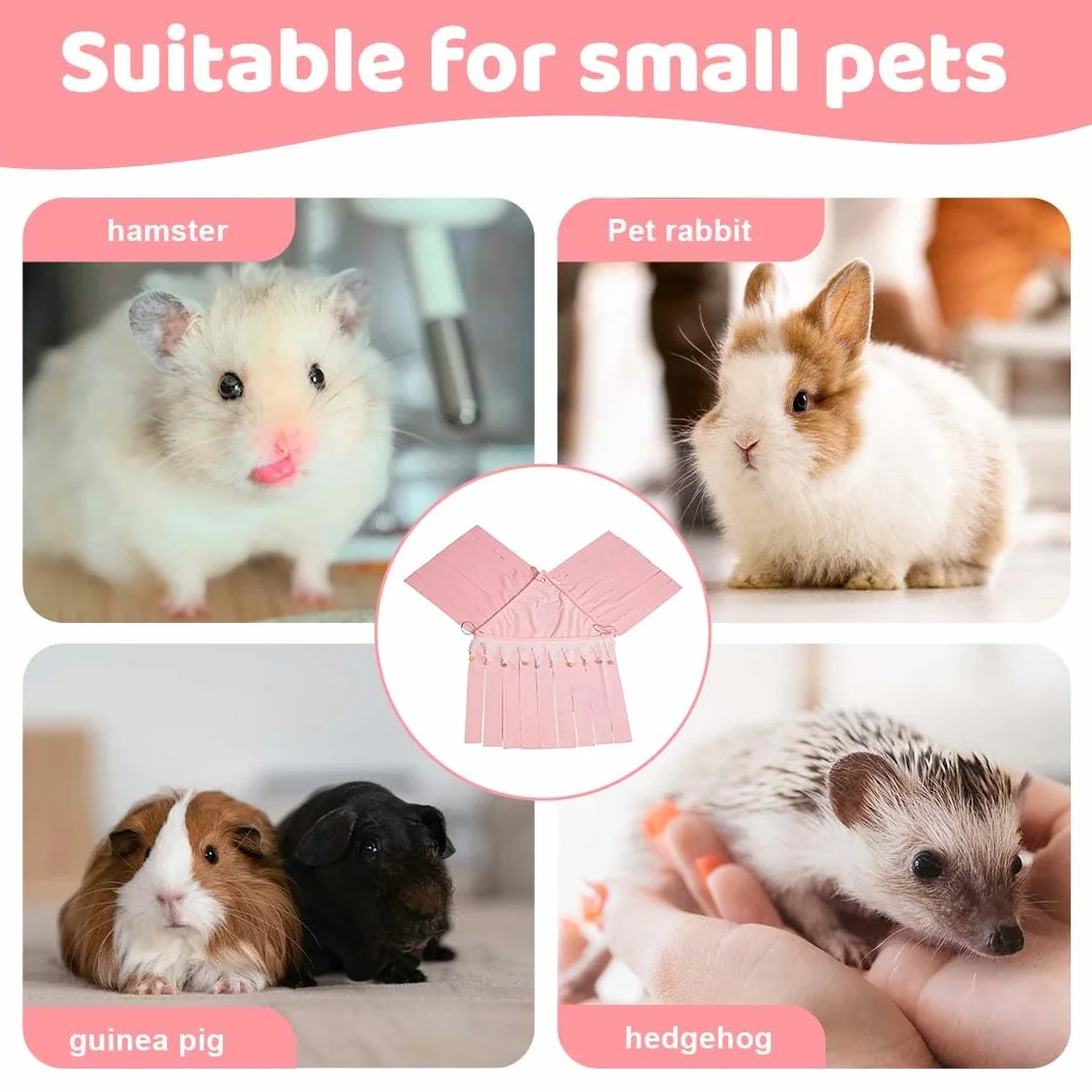 Cabane et Hamac pour Cochon d'Inde,Accessoires pour Petit Animal,Tente de Hamster,Cachette d'angle pour Cage d'animaux Domestiques(Rose)