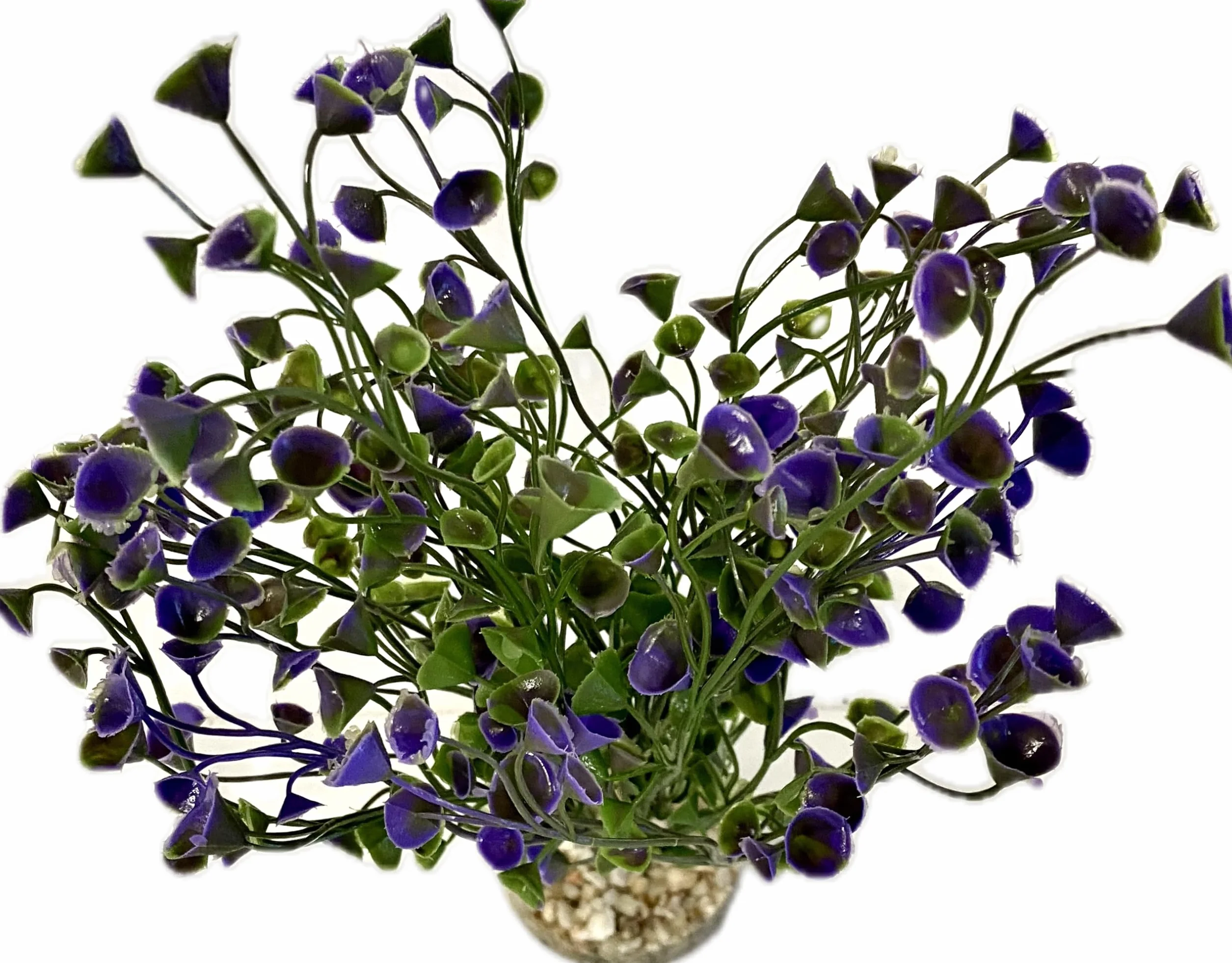 Tyrol Plante d'Aquarium Artificielle XL 22cm Décoration pour Aquarium Plante en Plastique sur Socle Fabriquée en France