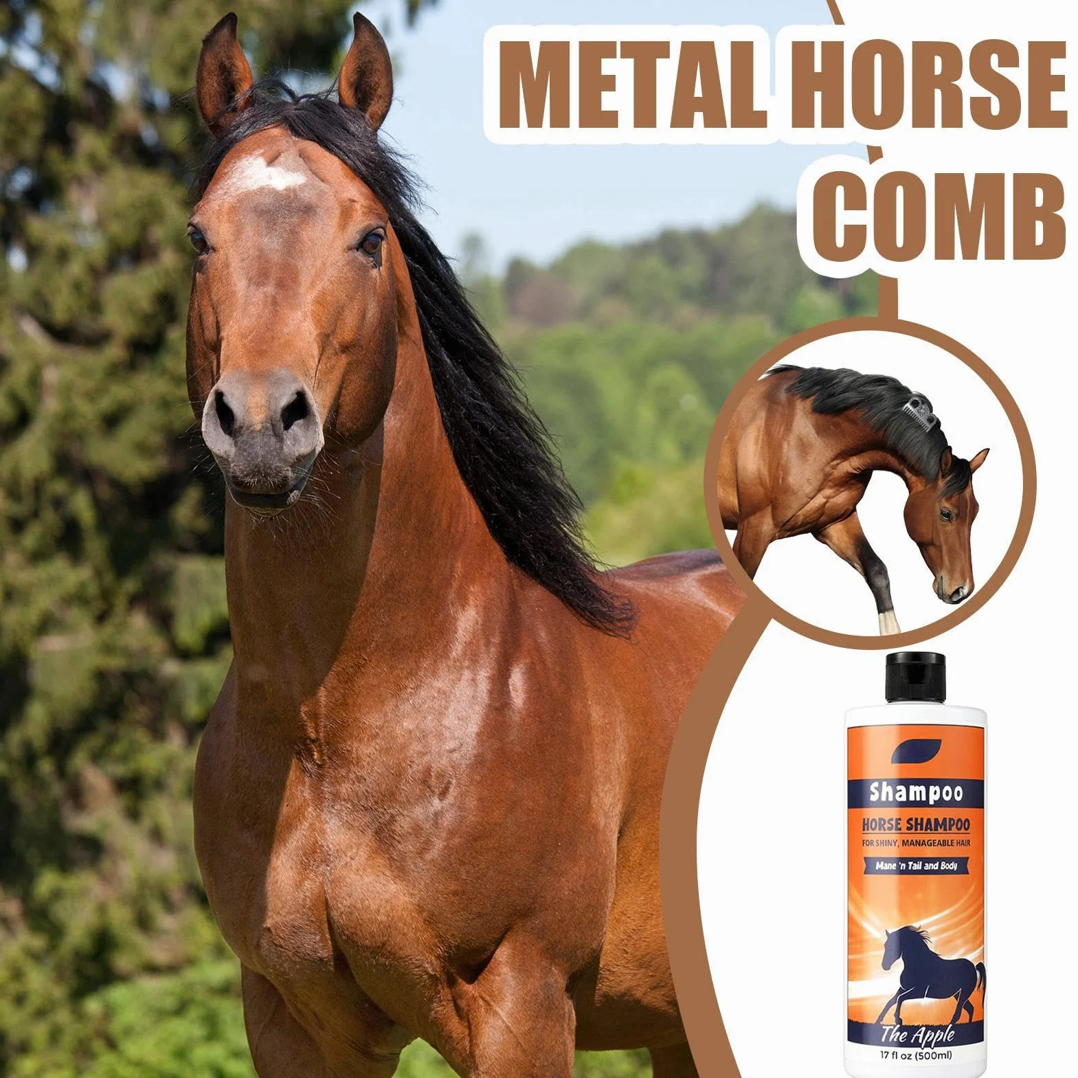 Shampooing pour crinière et queue de cheval 500 ML - Nettoyant nourrissant pour manteau