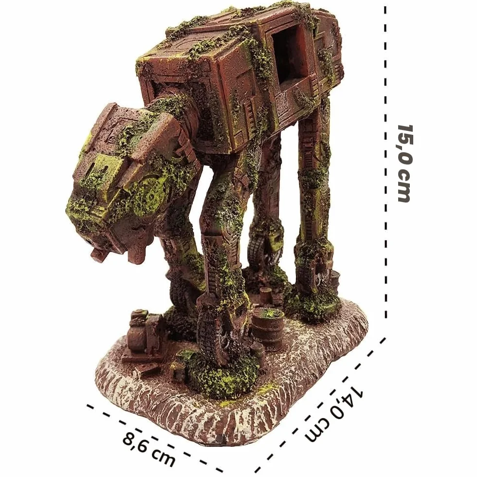 SLOCME Décoration d'aquarium Robot de Transport Imperial Walker Ornement de Grotte
