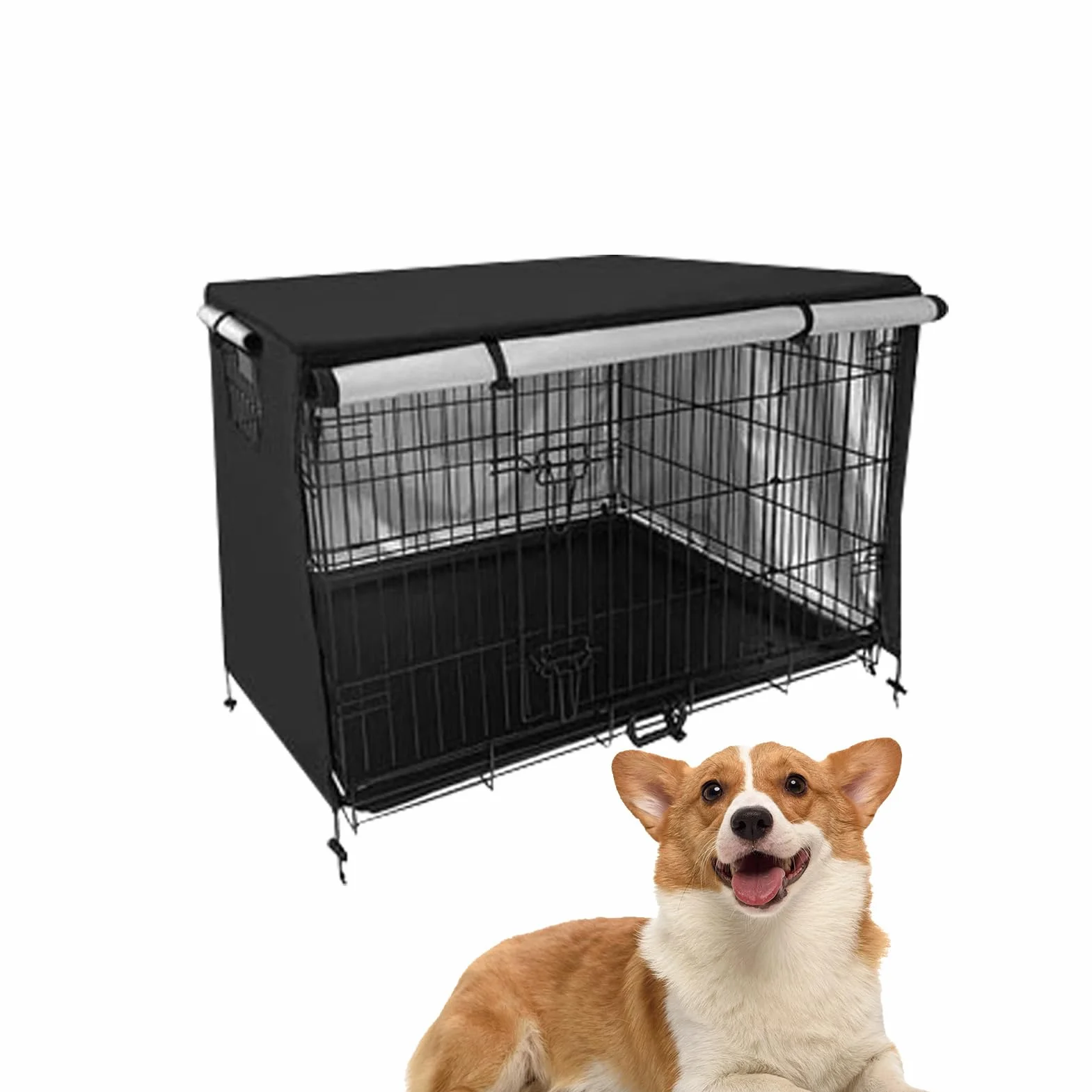 Bache Cage Chien Imperméable Respirante en Polyester, Housse de Niche pour Animaux