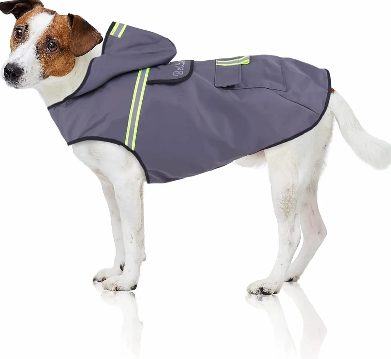 Bella & Balu Manteau de pluie imperméable pour chien avec capuche et réflecteurs