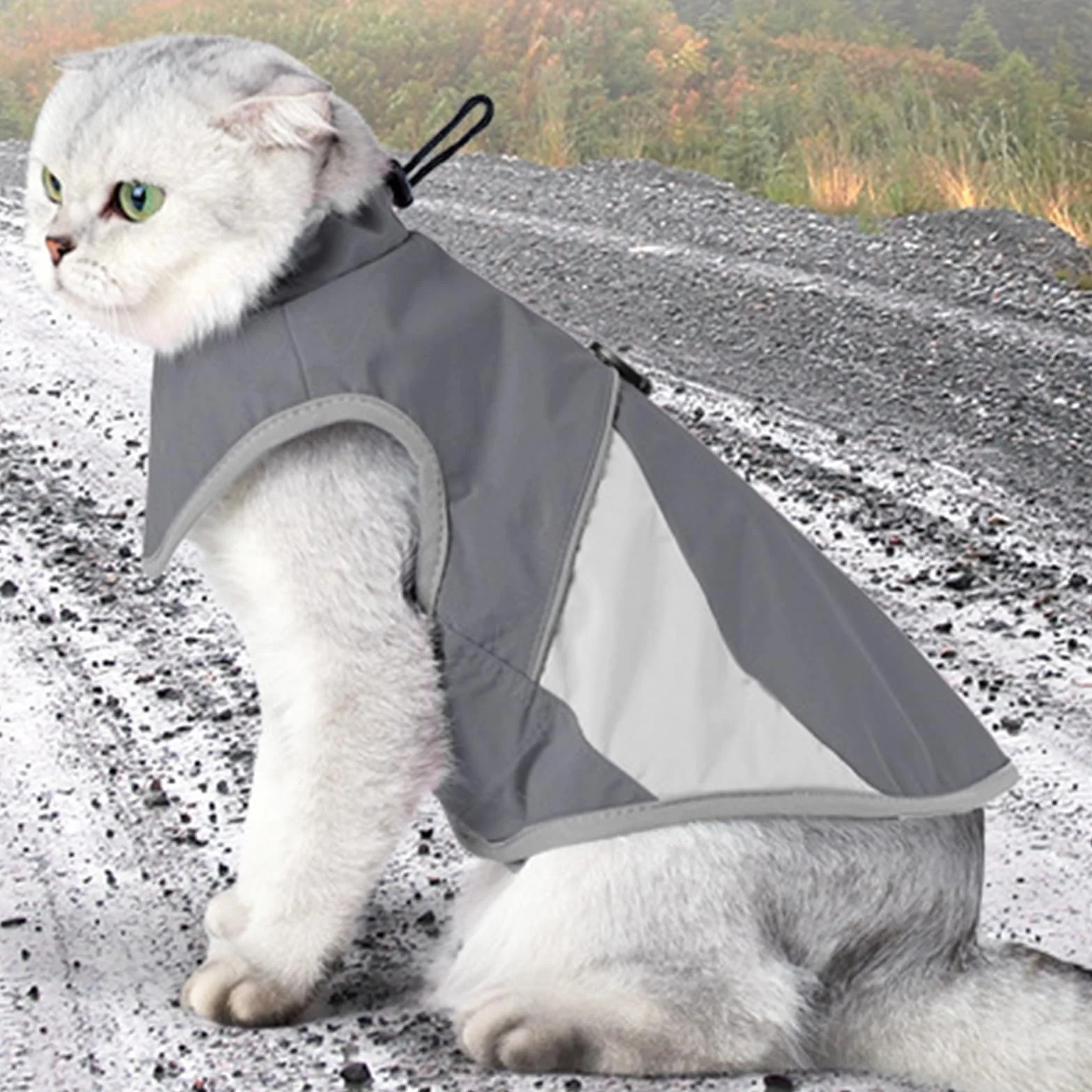 Manteau d'hiver pour Chat Coupe-Vent Chaud Pull-Over Gris S