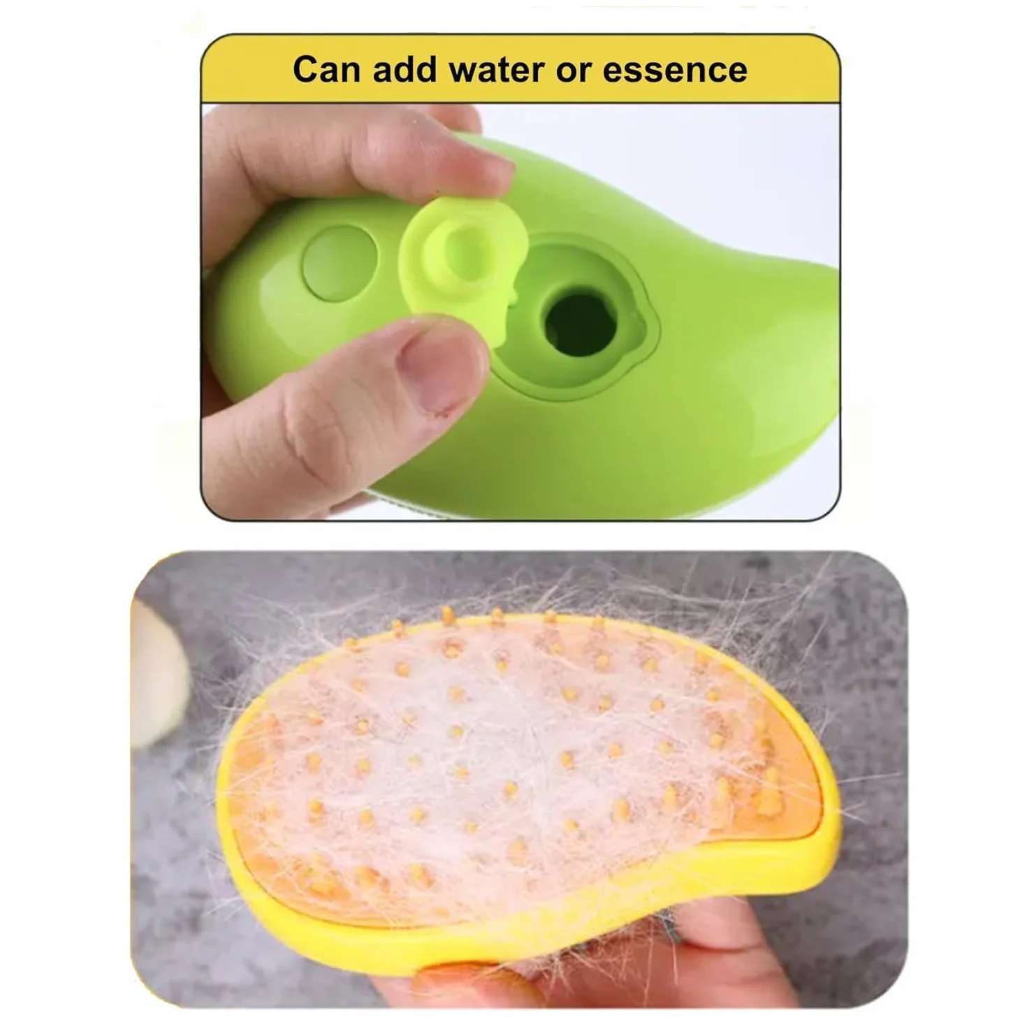 Cat Brush 3 In1 Self Cleaning Steam Cat Brush for Massage Tangled Hair Yellow