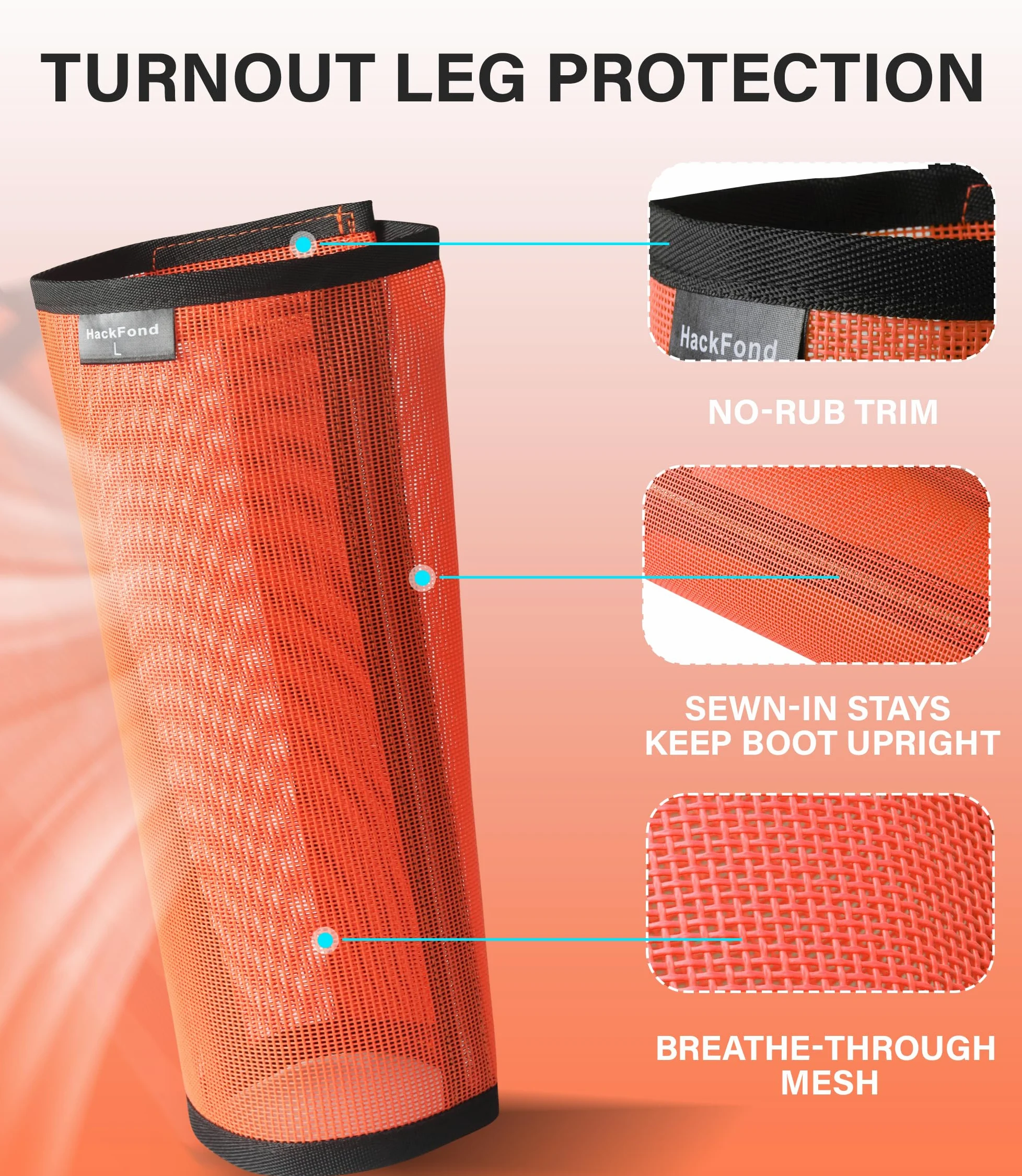 Lot de 4 guêtres de cheval en maille respirante pour protection contre les insectes et les rayures, protège-jambes confortables pour pâturage, randonnée et utilisation quotidienne, orange vif