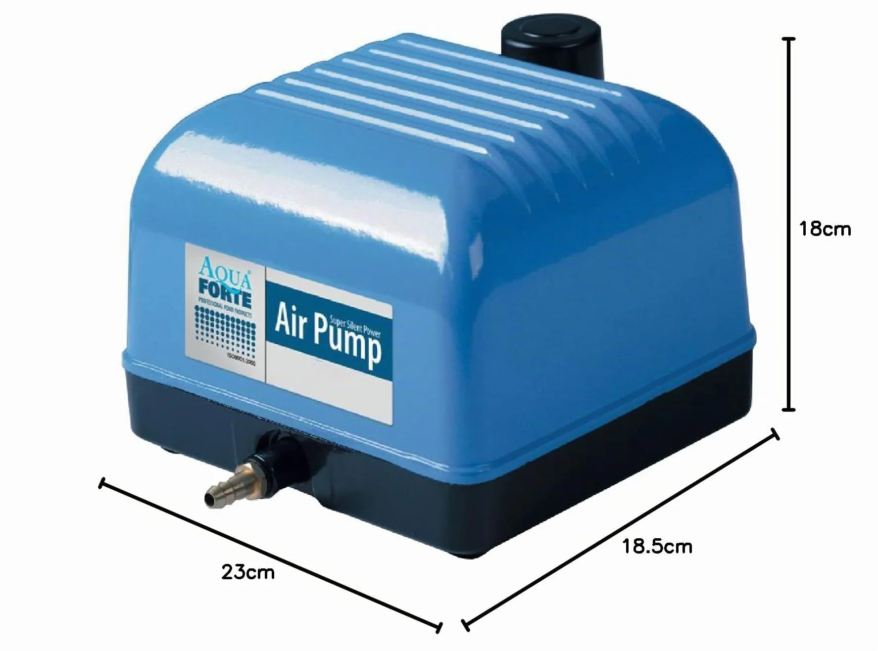 Pompe à Air Aquaforte Hi-Flow V-20, Aluminium, 15W, 3 L/min à 2m, 12 m³