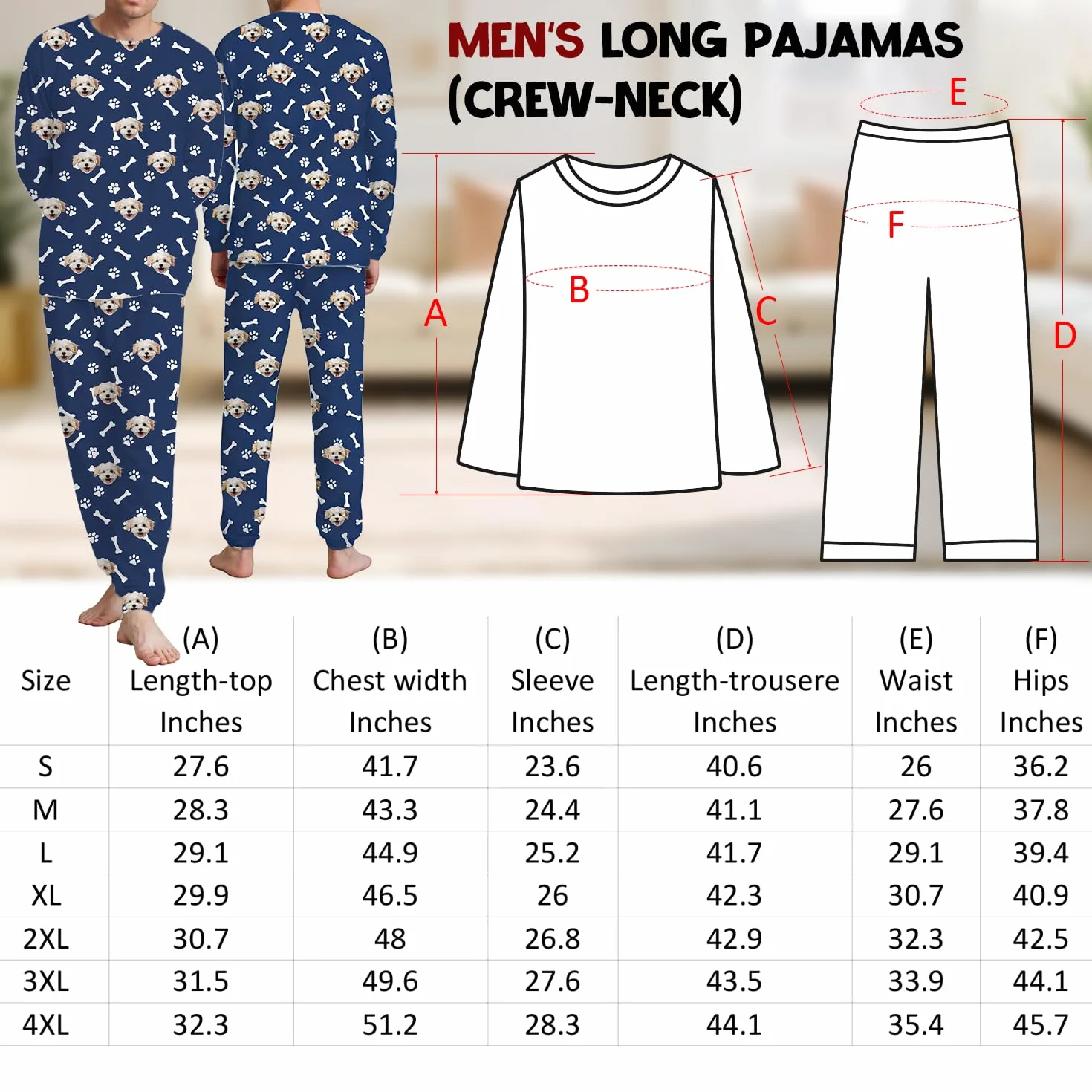 Pyjamas Personnalisés avec Photo Visages Chiens Chats Tenue Famille Assortie Anniversaire