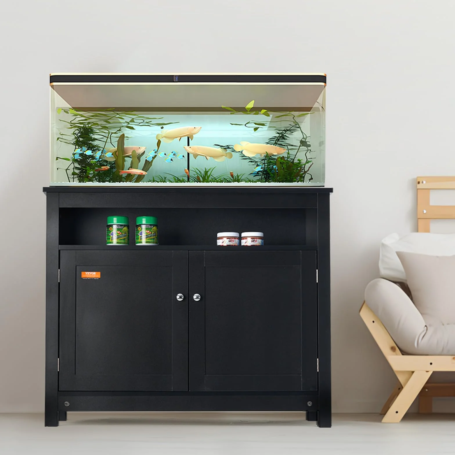 VEVOR Support Aquarium Charge 152 kg 92,7 x 40 x 76 cm MDF Noir