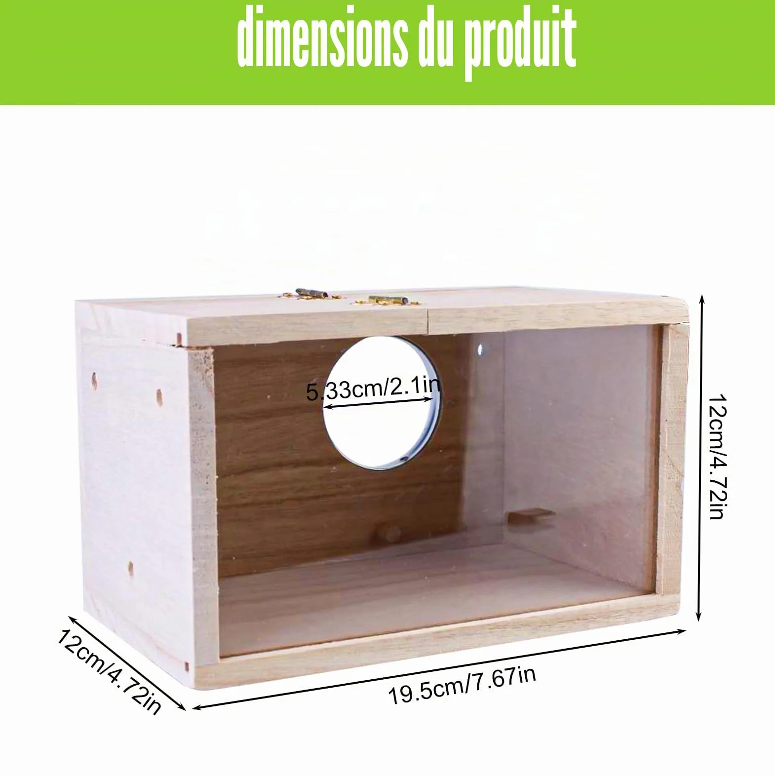Nizirioo Nichoir transparent pour perruches, perruches, perruches, perroquets, 12 x 12 x 19,5 cm