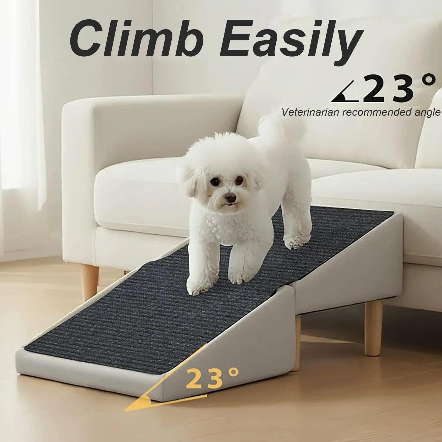 Rampe pour Chien 2 en 1 Antidérapant Pliable pour Lit, Escalier Multifonctionnel Légère pour Intérieur