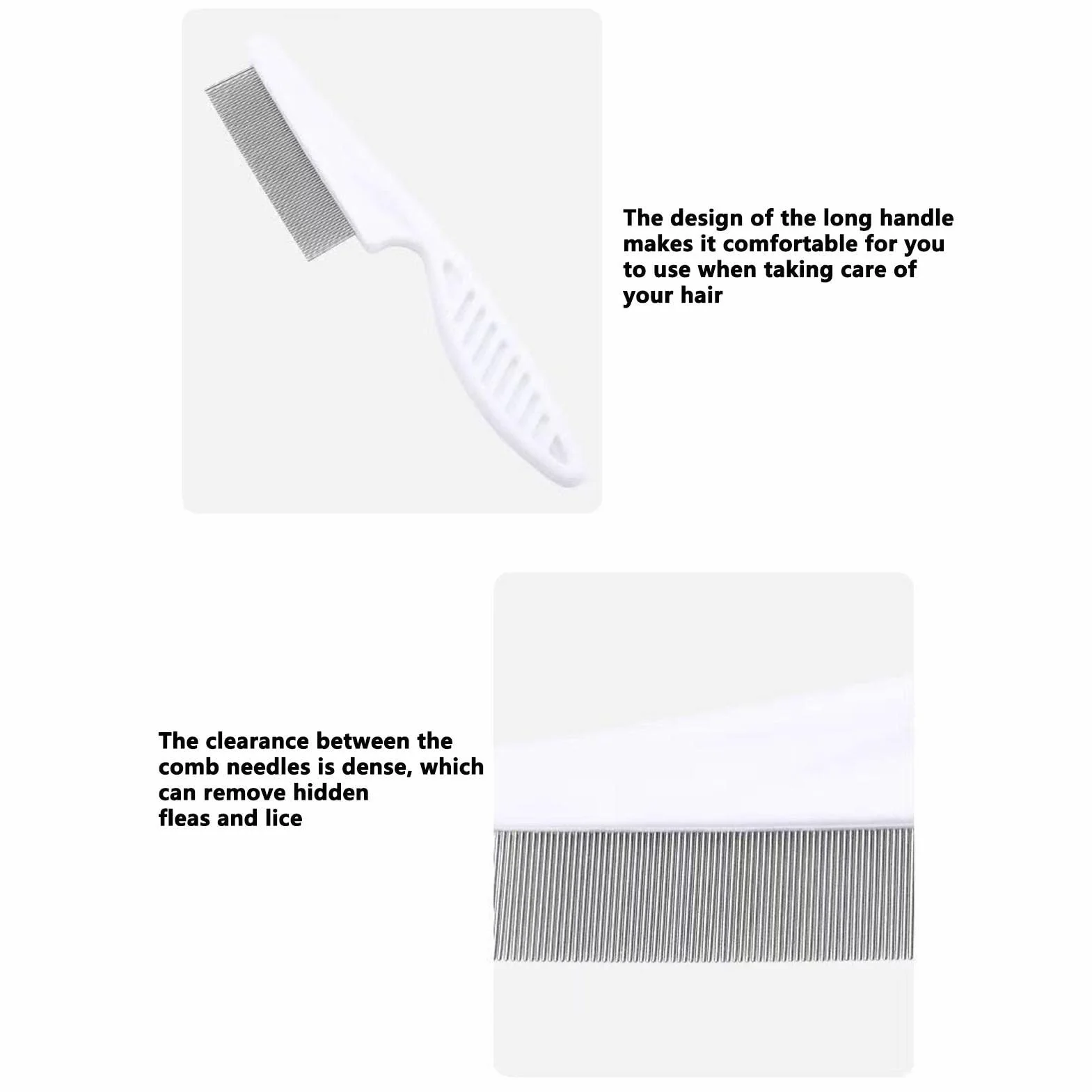Brosse à puces pour chien Peigne anti-puces et tiques avec poignée épaissie