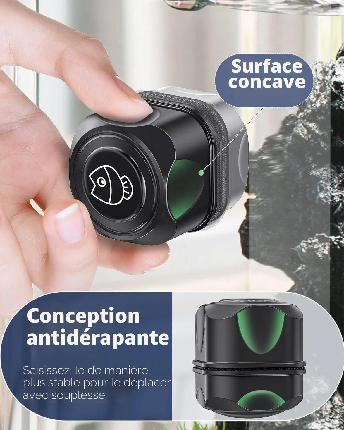 Pawfly Brosse Magnétique pour Aquarium en Verre 5 cm Nettoyage Flottant jusqu'à 120 L