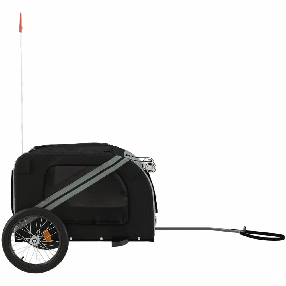 Remorque de vélo pour animaux de compagnie noir et gris
