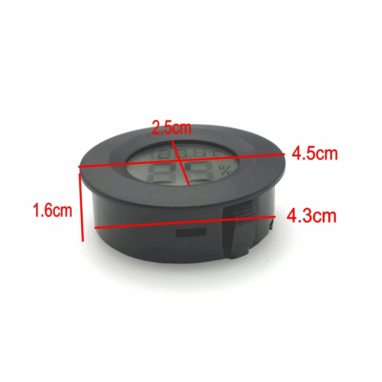 JZK Lot de 3 petits thermomètres hygromètres numériques ronds avec batterie pour voiture/chambre/salle de bain, moniteur d'humidité, jauge de température et d'humidité pour réservoir de reptiles