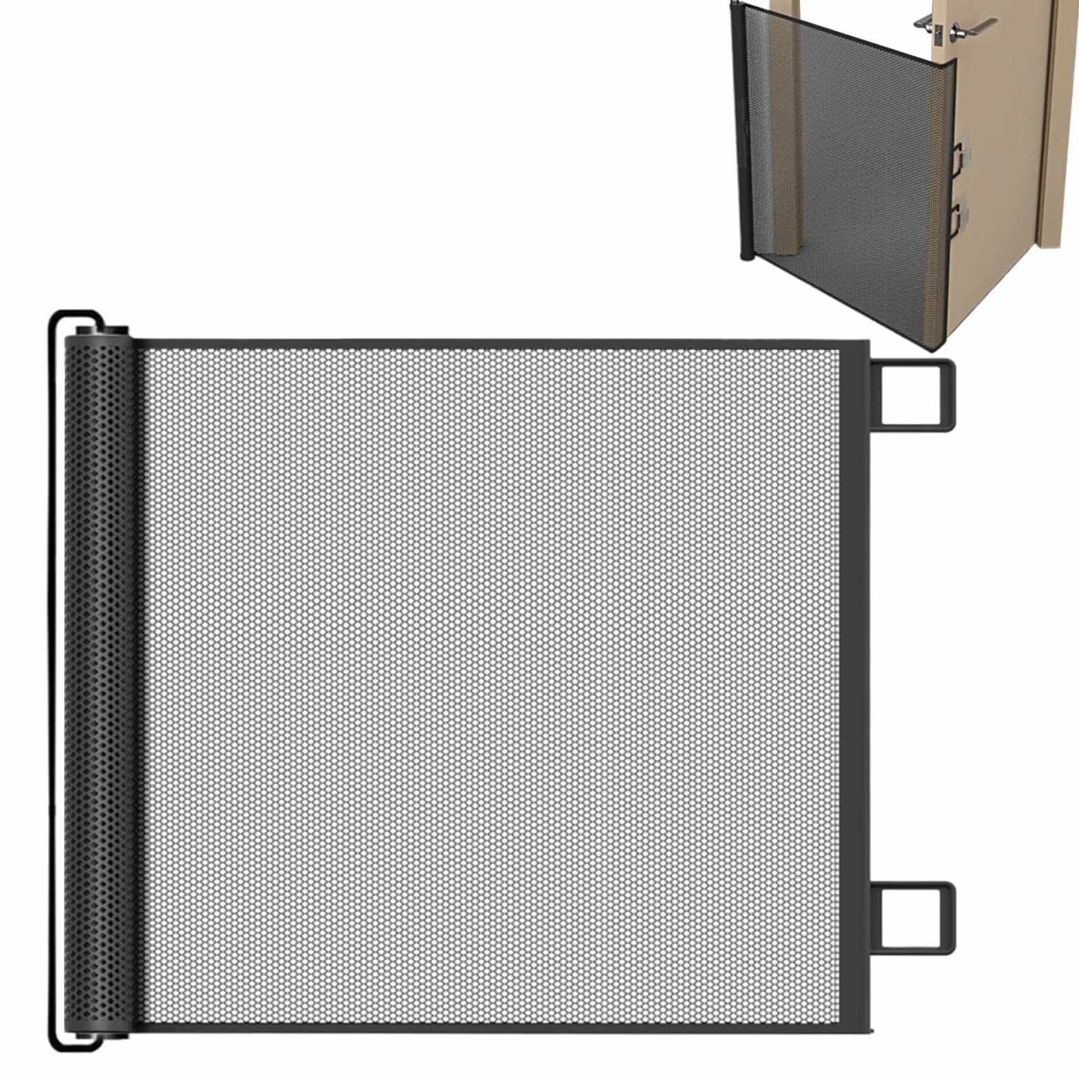 Barrière automatique pour animaux de compagnie - Porte rétractable avec filet de sécurité, installation rapide, design compact