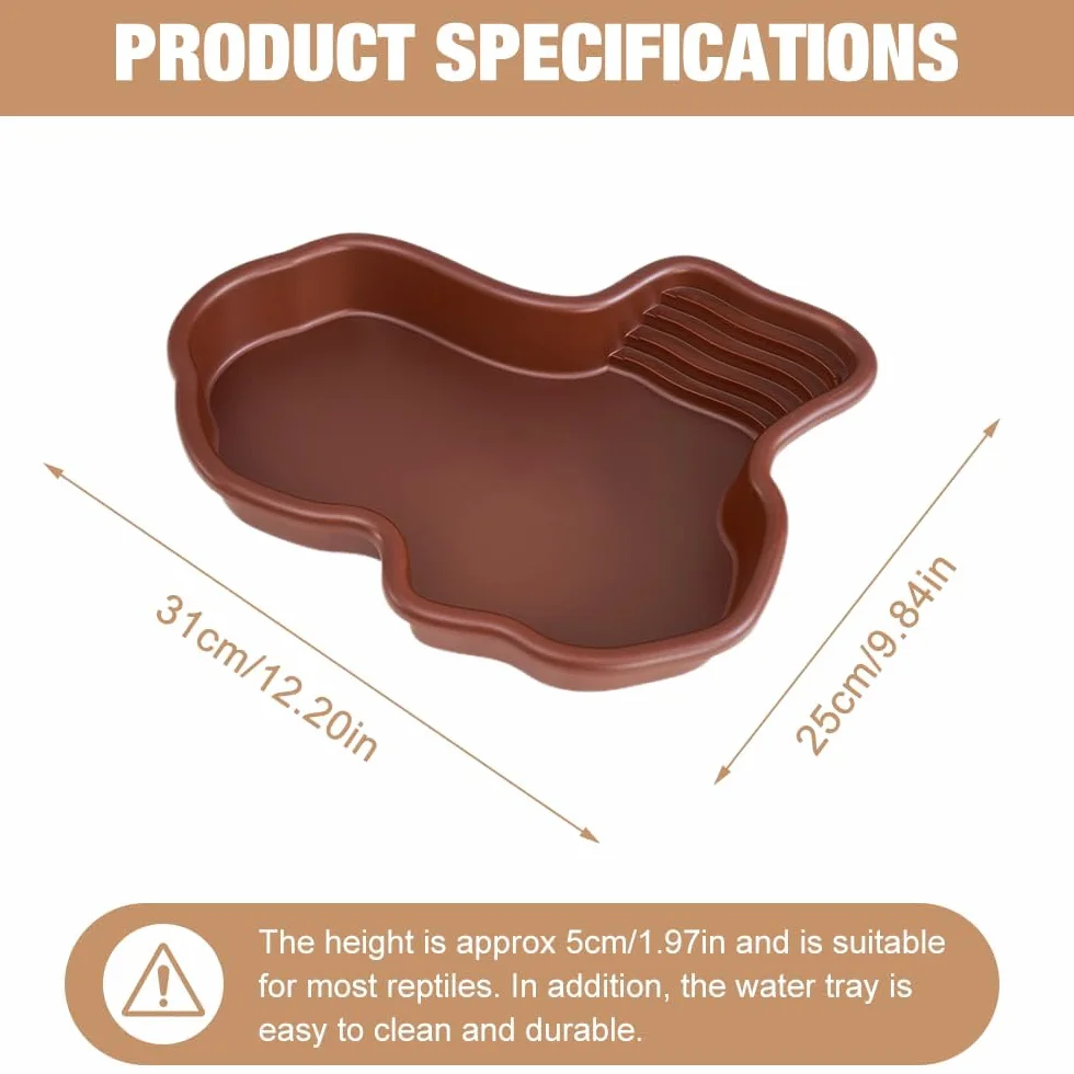Bassin pour Reptiles, Bol d'Eau pour Tortue, Bol d'Eau et Nourriture pour Reptiles, Bassin de Bain pour Reptiles